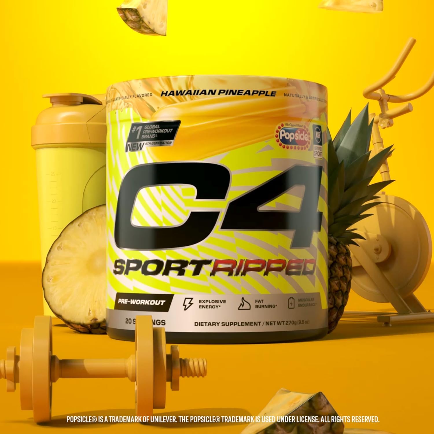 Cellucor C4 Sport Ripped Pre-Workout Powder - Fat Burner & Energy Booster for Men & Women - Ideal for Gym, Weight Loss & Fitness Training
