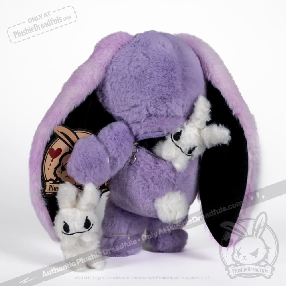Plushie Dreadfuls Anxiety Rabbit Stuffed Animal - Purple Limited Edition Plush Toy for Stress Relief & Comfort | Perfect for Anxiety Support, Therapy, and Cuddling