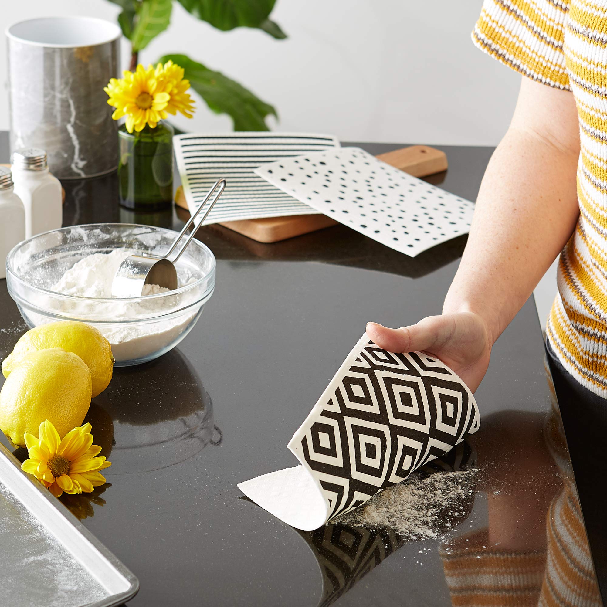 DII Swedish Dishcloths - Reusable & Eco-Friendly Kitchen Cleaning Cloths (3-Pack) | Machine Washable, Dishwasher Safe & Biodegradable | 7.75