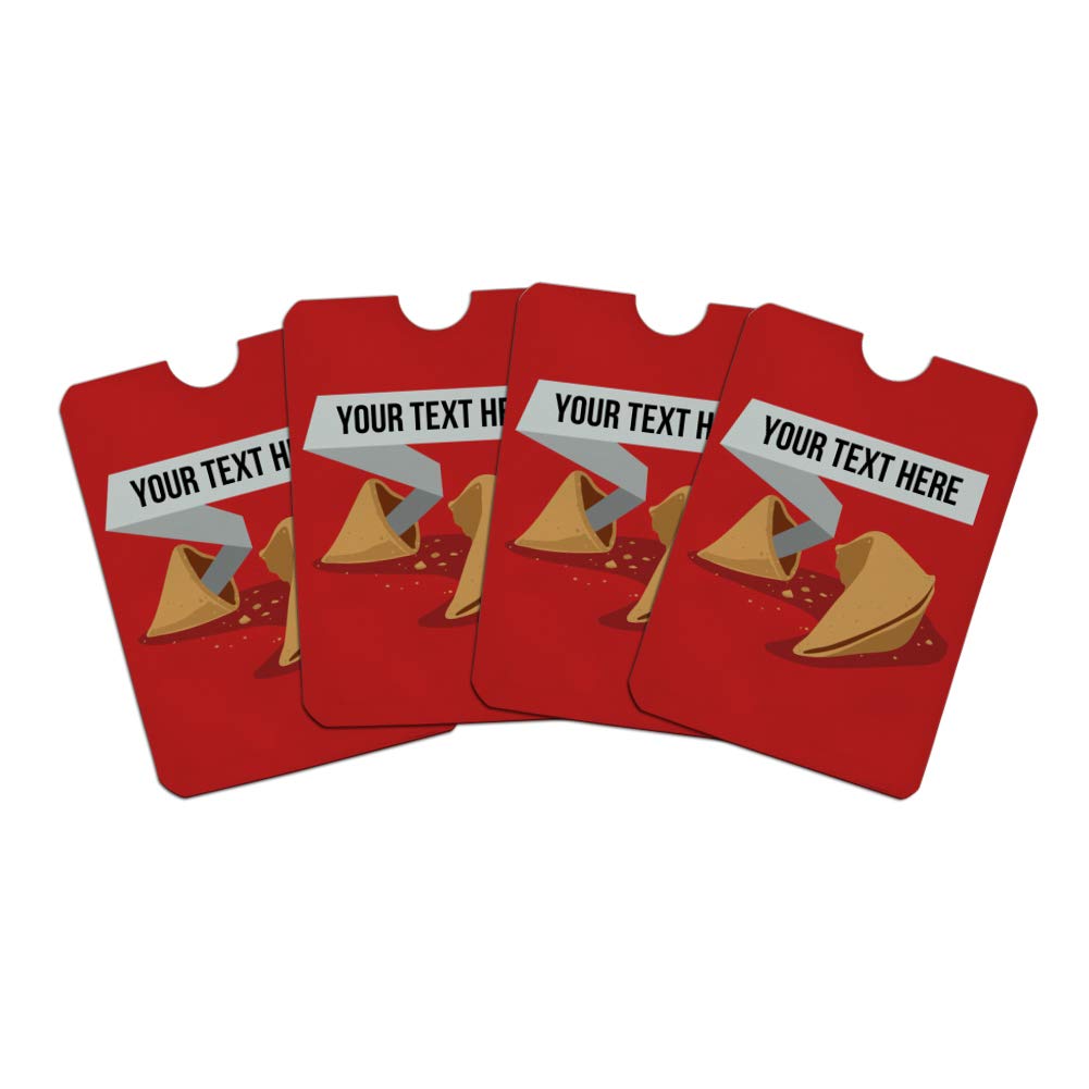 Custom Fortune Cookie RFID Blocking Credit Card Holder - Personalized Wallet Protector Sleeves (Set of 4) - Perfect for Travel, Shopping & Identity Theft Protection