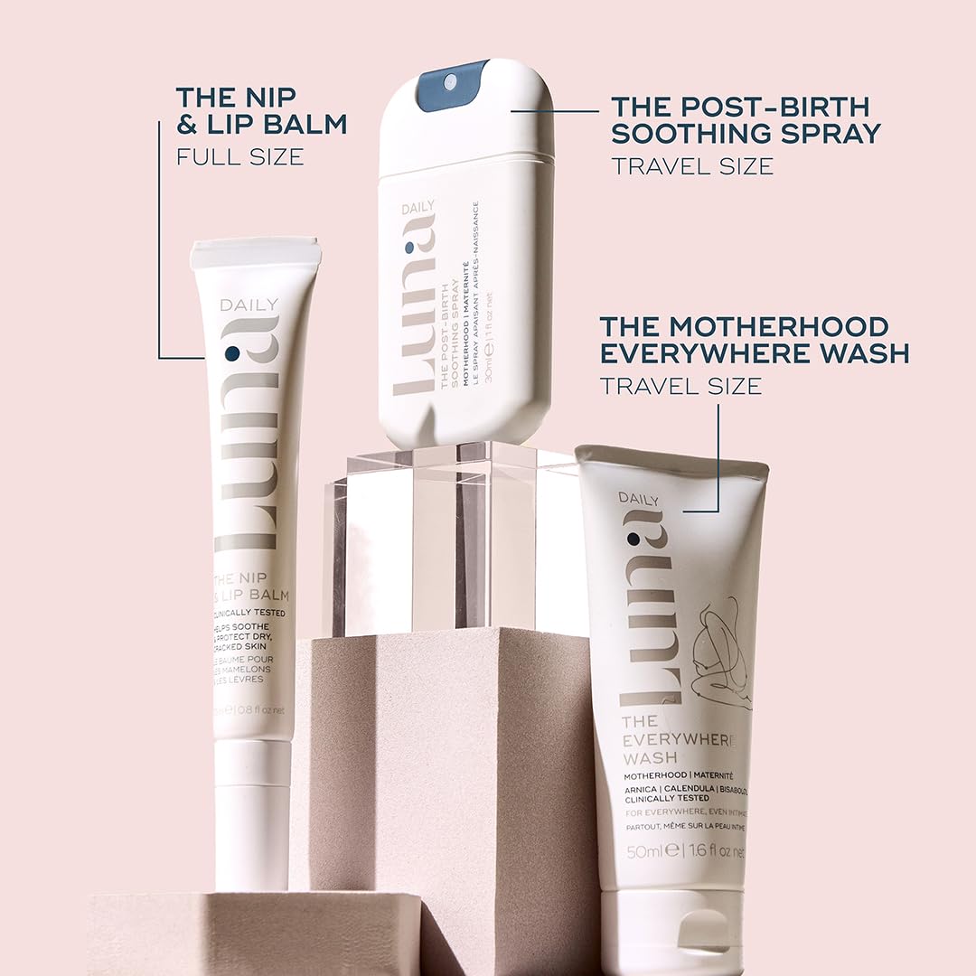 **Hospital Bag Essentials Kit – Sensitive Skin Care Set with Soothing Mist, Hydrating Balm & Gentle Cleanser | Postpartum & Travel Must-Have for New Moms | Perfect for Recovery & On-the-Go Skincare**