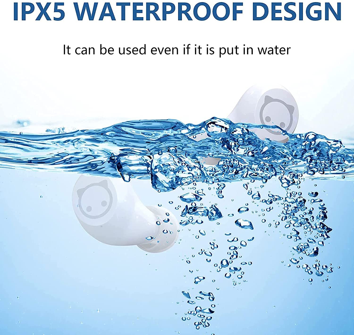 Cute Panda Bluetooth Earbuds for Kids - 36H Playtime, IPX6 Waterproof, Great for Sports & School