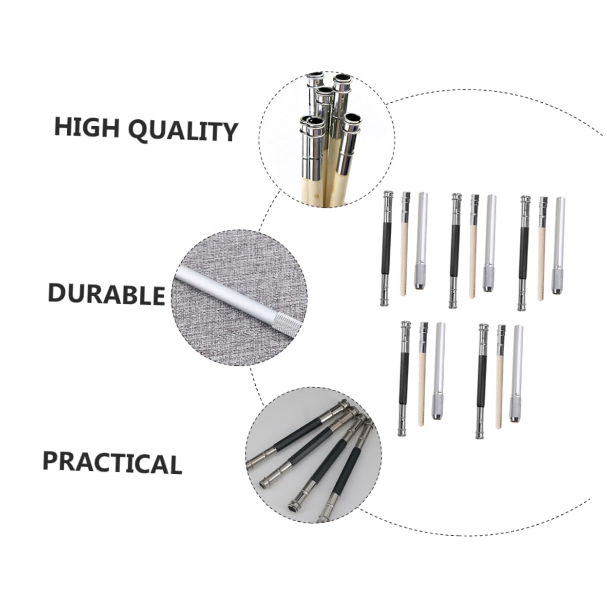 SEWACC 45 Pcs Pencil Extender & Cap Holder - Wooden Pencil Length Extender for Kids, Artists & Students - Perfect for School, Office & Art Projects