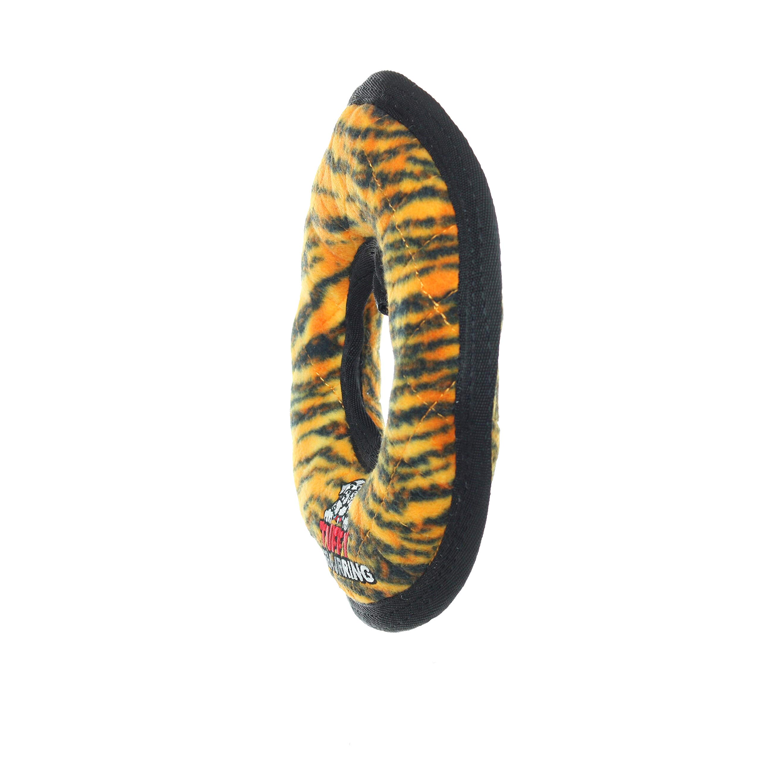 TUFFY - World's Toughest Soft Dog Toy - MEGA Ring with Squeakers - Multi-Layer Durable Design for Aggressive Chewers - Interactive Play for Tug, Toss & Fetch - Machine Washable & Floats - Perfect for Outdoor Adventures & Indoor Playtime (Junior 2 Pack, Tiger)