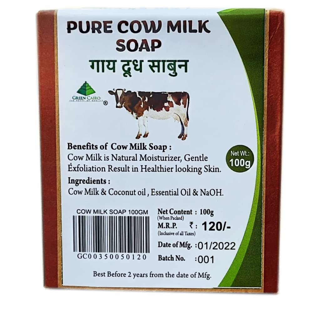 Green Cairo Cow Milk Soap 2 Pack - 100% Natural Handmade Herbal Bath Bar | Vegan, Chemical-Free & Cruelty-Free | Moisturizing for Dry Skin - Perfect for Sensitive Skin Care & Luxury Bath Time Relaxation