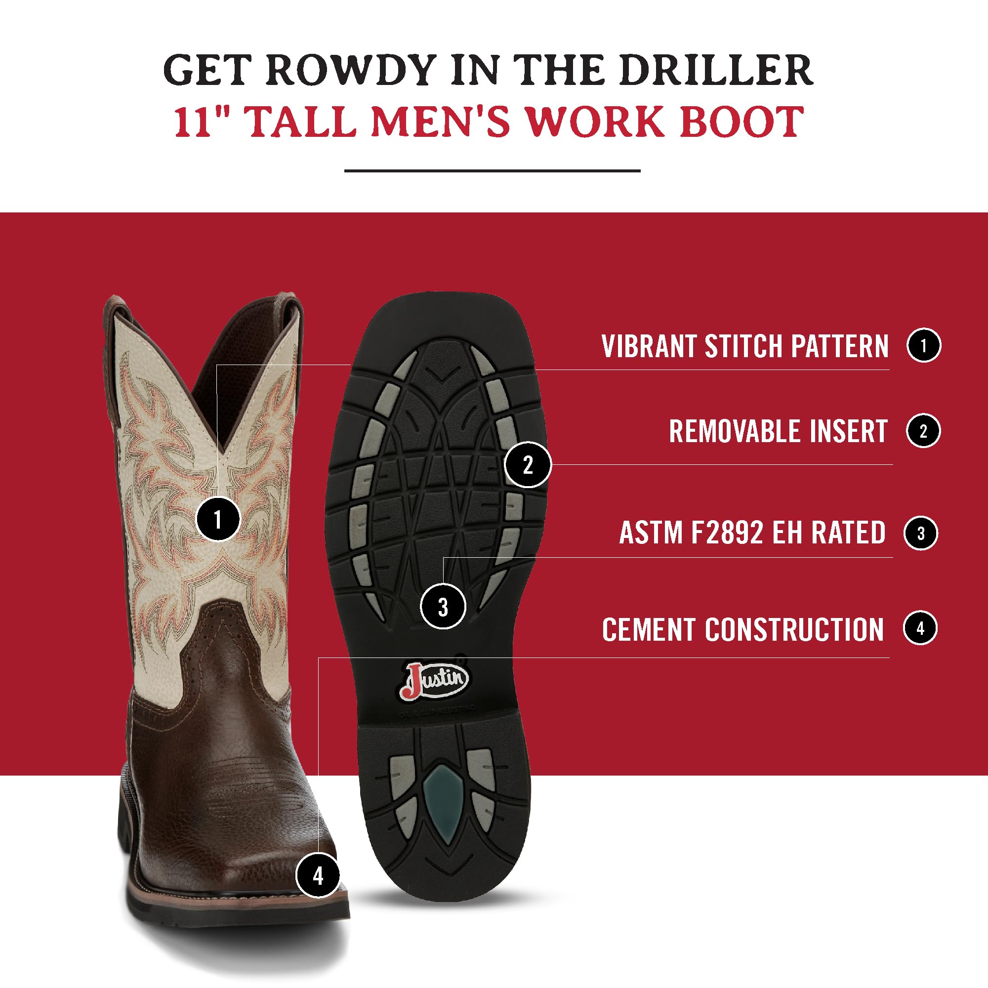 Justin Men's Driller 11