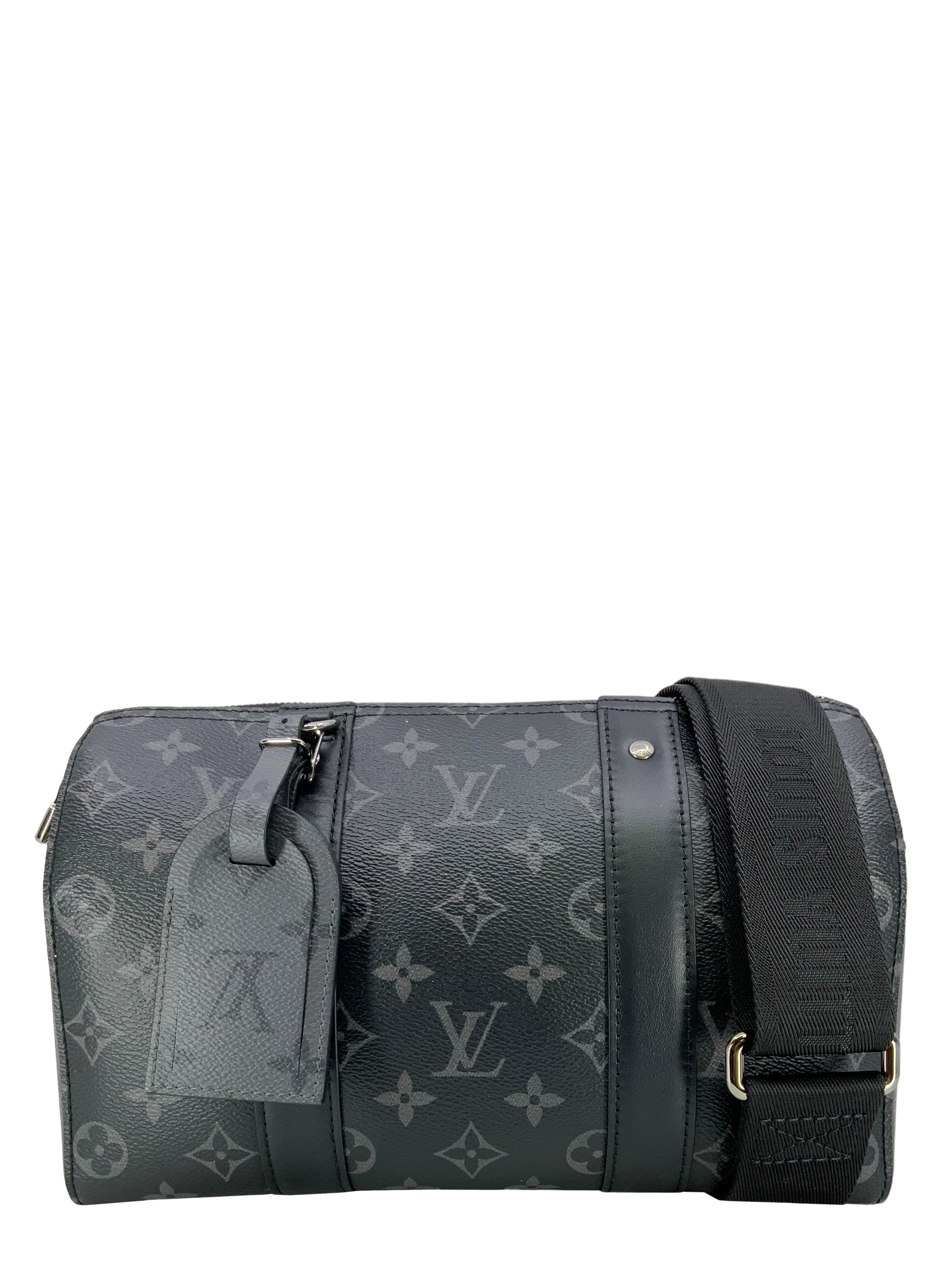 Louis Vuitton Monogram Eclipse Canvas City Keepall Bag - Stylish Travel Duffel for Men & Women | Perfect for Weekend Getaways & Business Trips