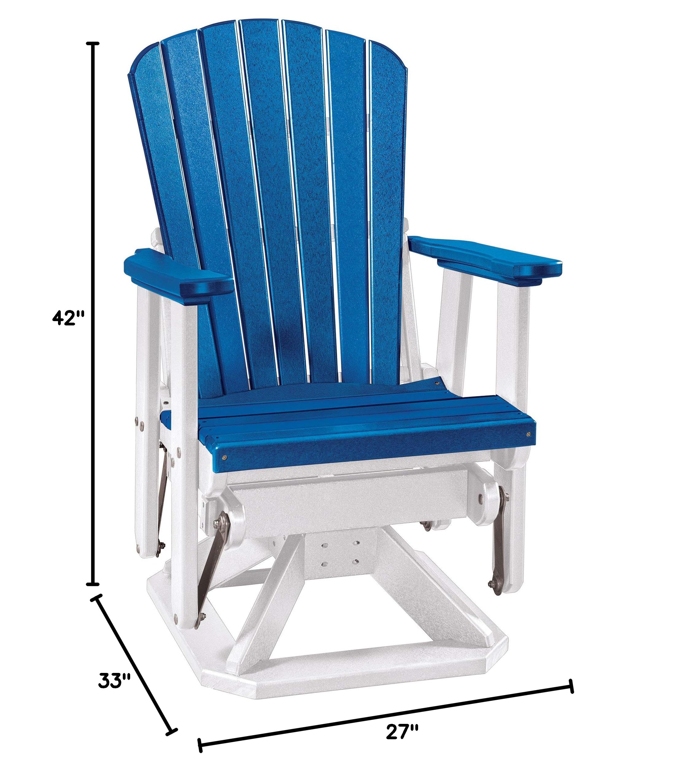 American Furniture Classics Fan Back Swivel Glider Chair in Blue - Comfortable Rocking Recliner for Nursery, Living Room & Patio Relaxation