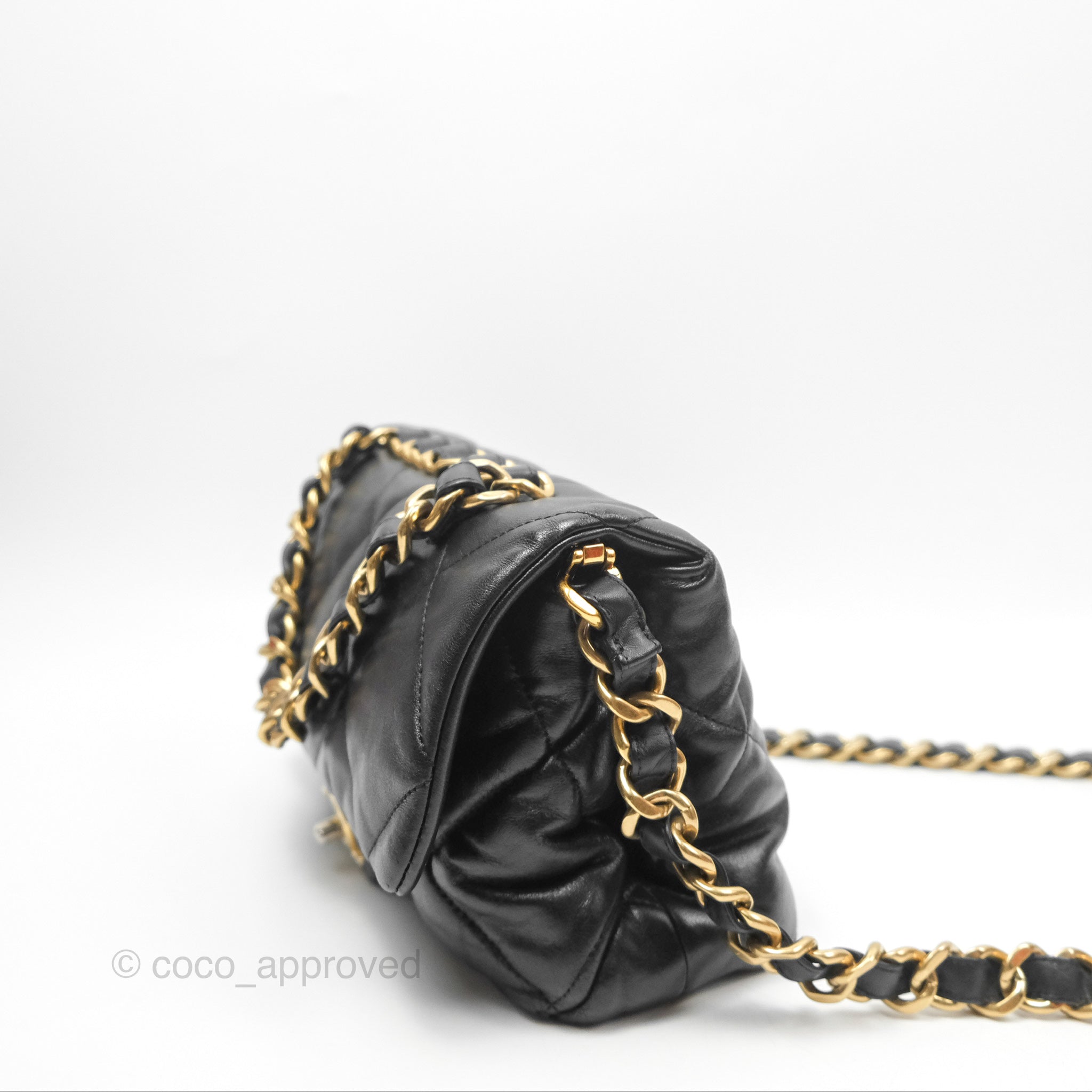 Chanel Classic Flap Bag with Chain Handle - Black Goatskin Leather & Gold Hardware | Luxury Shoulder Bag for Women, Perfect for Evening Events & Date Nights