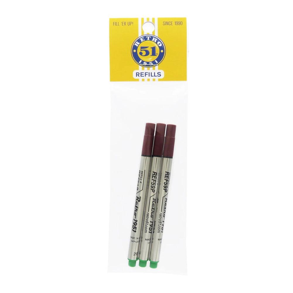 Retro 51 Tornado Capless Rollerball Pen Ink Refills - 3 Pack for Smooth Writing - Perfect for Office, Journaling & Gift Giving