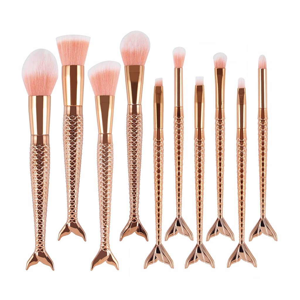 10-Piece Professional Makeup Brush Set for Foundation, Powder, Eyeshadow & Contour - Soft Synthetic Bristles for Flawless Blending - Perfect for Daily Makeup, Travel & Professional Use