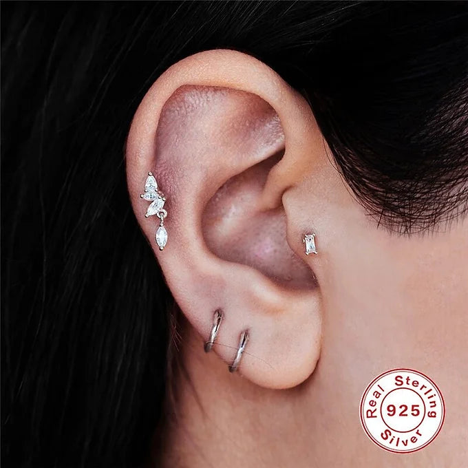 High-Quality Sterling Silver Labret Back Curved Bar Flat Back Studs | HC027 | Perfect for Lip, Nose & Cartilage Piercings