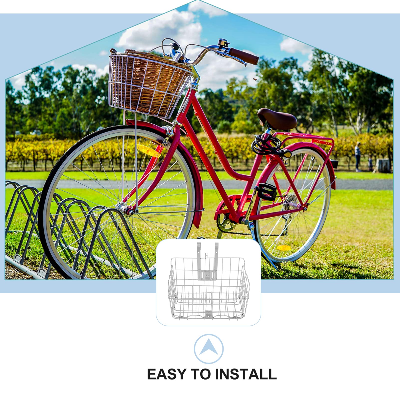Cabilock 1pc Folding Bike Basket - Hanging Bike Accessory for Mountain & Road Bikes - Side Mount Storage Container for Tools, Groceries & Essentials - Perfect for Commuting, Shopping & Outdoor Adventures