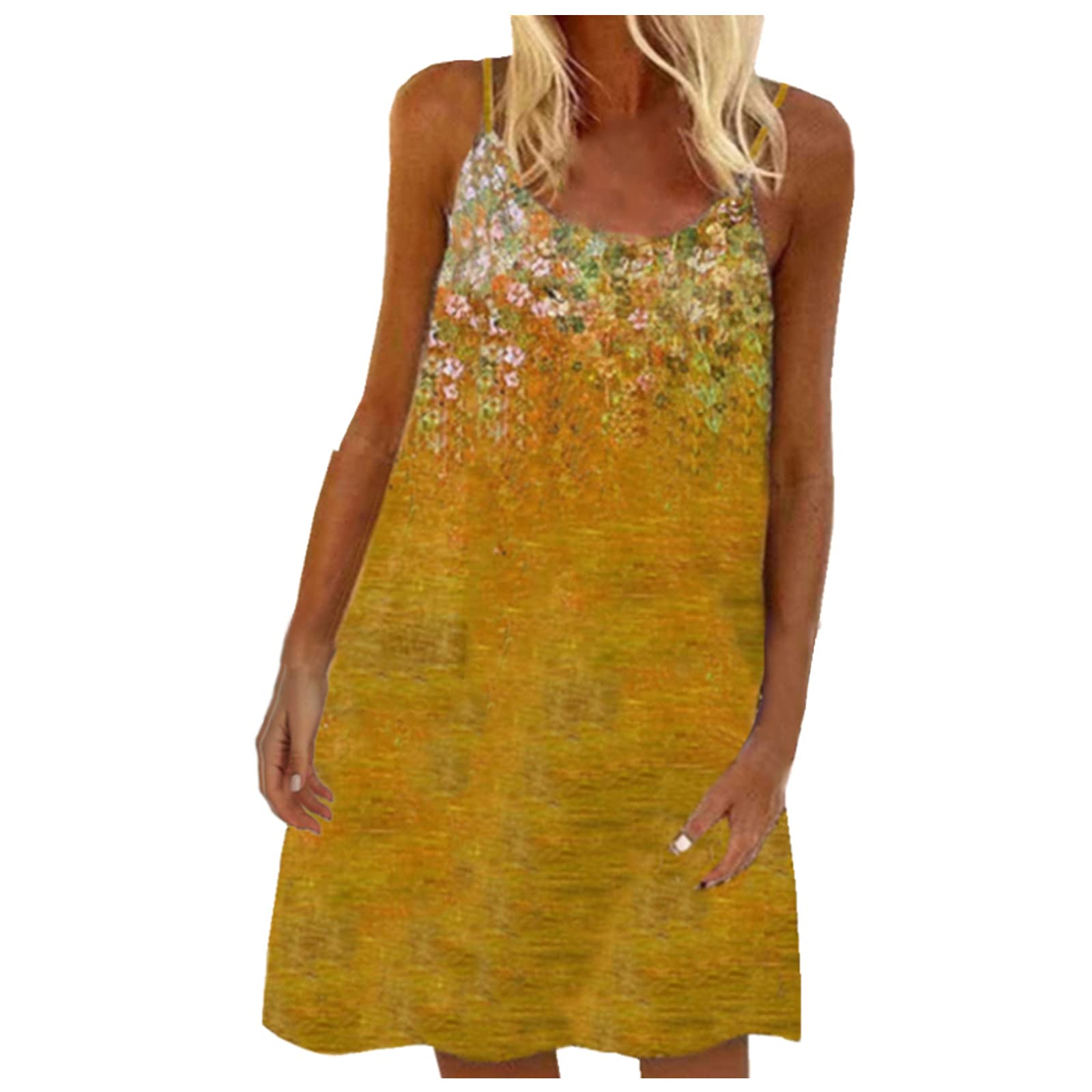 8QIDA Women's Casual Dresses with Pockets - Loose Fit Summer Sleeveless Printed Dress & Winter Wear | Perfect for Beach, Vacation, Office and Daily Outfits