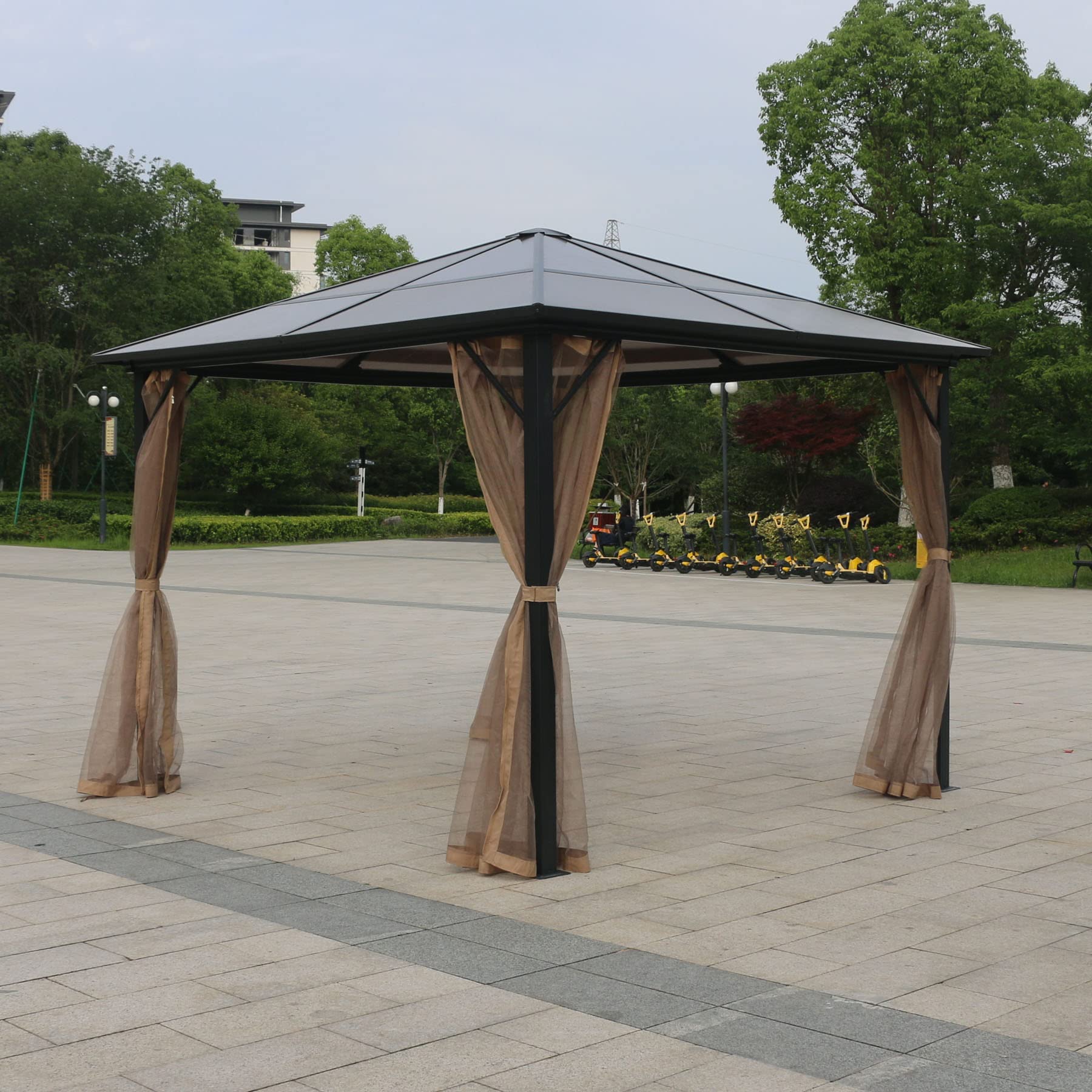 12x12 Gazebo Mosquito Net - Khaki Replacement Canopy for Patio & Backyard - Outdoor Bug Protection