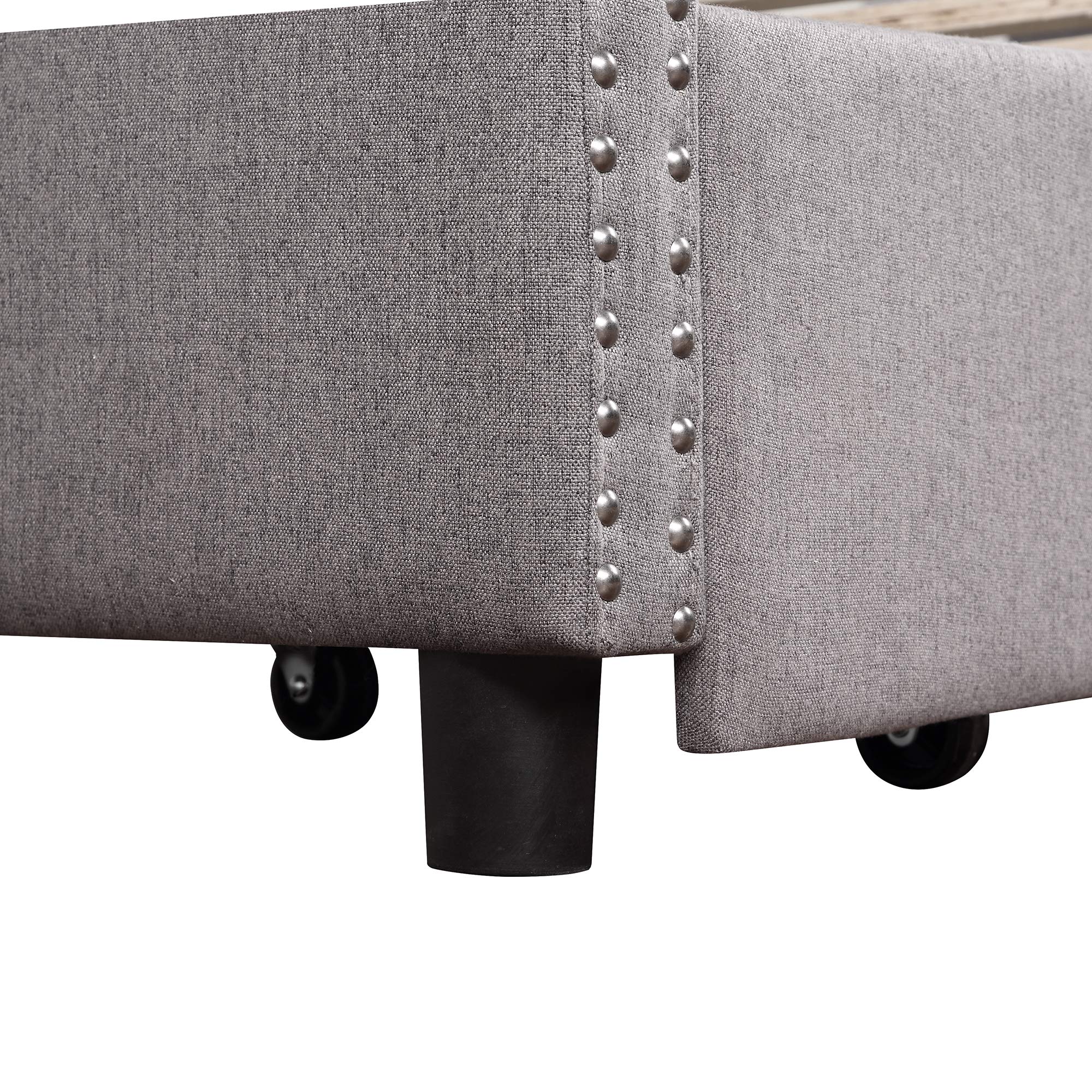 Harper & Bright Designs Twin Daybed with Storage Drawers - Upholstered Sofa Bed with Wood Slat Support & Armrests, No Box Spring Needed - Perfect for Guest Room, Kids Room or Small Space (Twin Size, Gray)