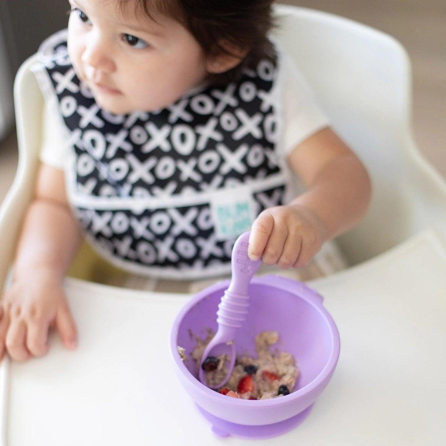Bumkins Silicone Dipping Spoons Set of 3 - BPA-Free Baby Feeding Utensils for Purees, Yogurt & Snacks - Dishwasher Safe Toddler Spoon for Easy Cleaning