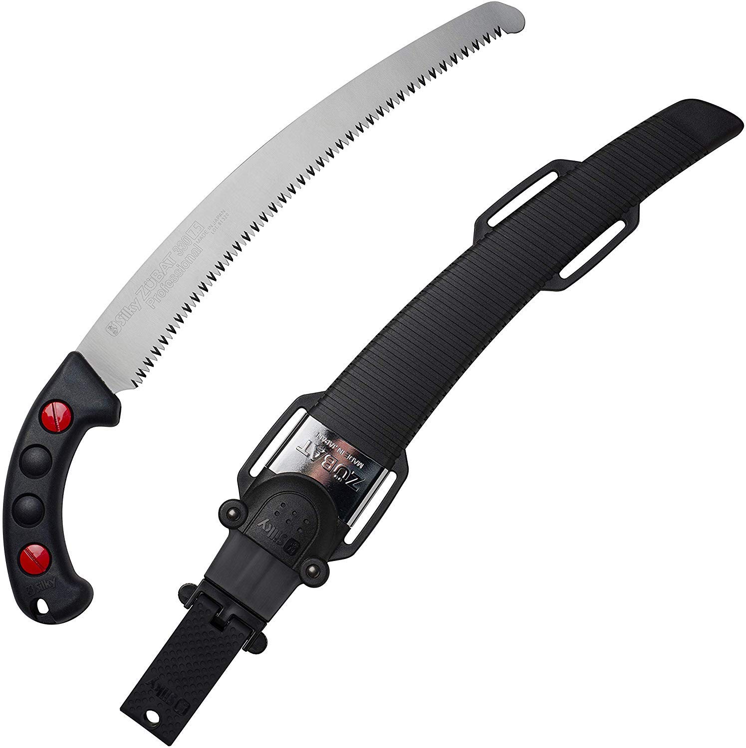 Silky 270-33 Zubat Professional Curved Blade Hand Saw with Scabbard - 13 Inch Pruning Saw (2 Pack) - Perfect for Tree Trimming, Gardening & Outdoor Wood Cutting