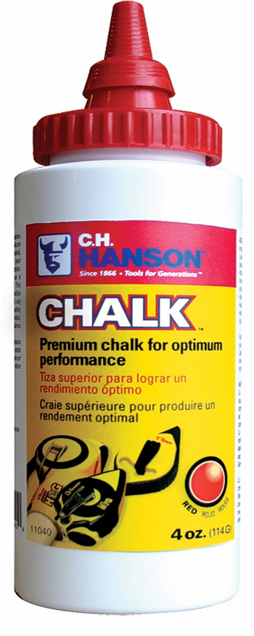 CH Hanson 11044 Flo Orange 4oz Chalk Refill - Bright Orange Chalk for Sidewalk Art, Construction Marking & Outdoor Play | Non-Toxic Dustless Chalk for Kids, Teachers & Professionals