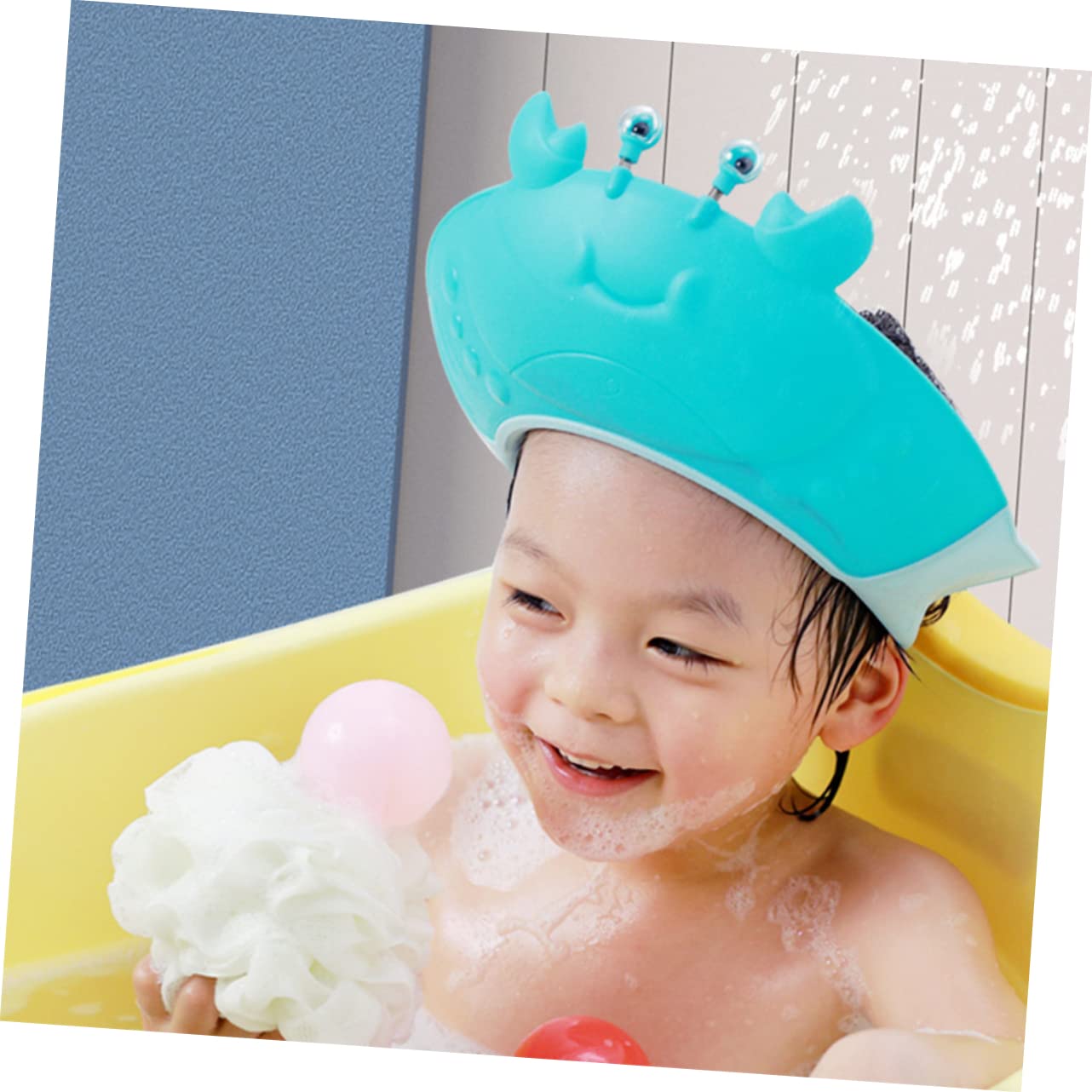 10 Pcs Crab Shampoo Cap - Waterproof Bathing Hat for Adults & Kids, Reusable Plastic Shampoo Cap for Hair Washing, Showering & Spa Care