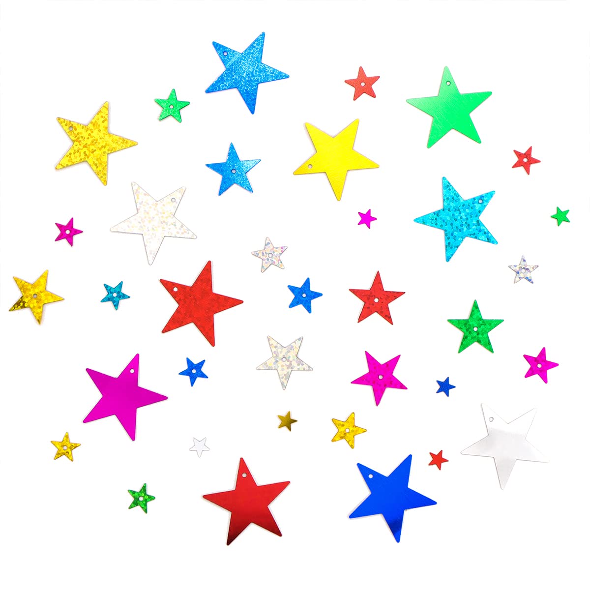 10mm 13mm 20mm 30mm Star Sequins Spangles - Gold Foil Iron on Sequins for DIY Crafts, Greeting Cards, Wedding Decor, Christmas Ornaments, Clothing Embellishment, Jewelry Making