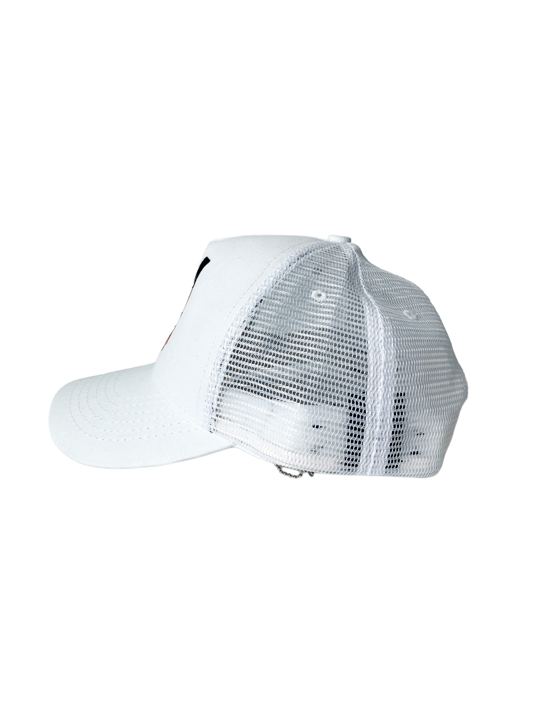 Amiri White MA Logo Paint Drip Trucker Hat - Stylish Baseball Cap for Men & Women - Perfect for Streetwear, Casual Outfits & Summer Fashion