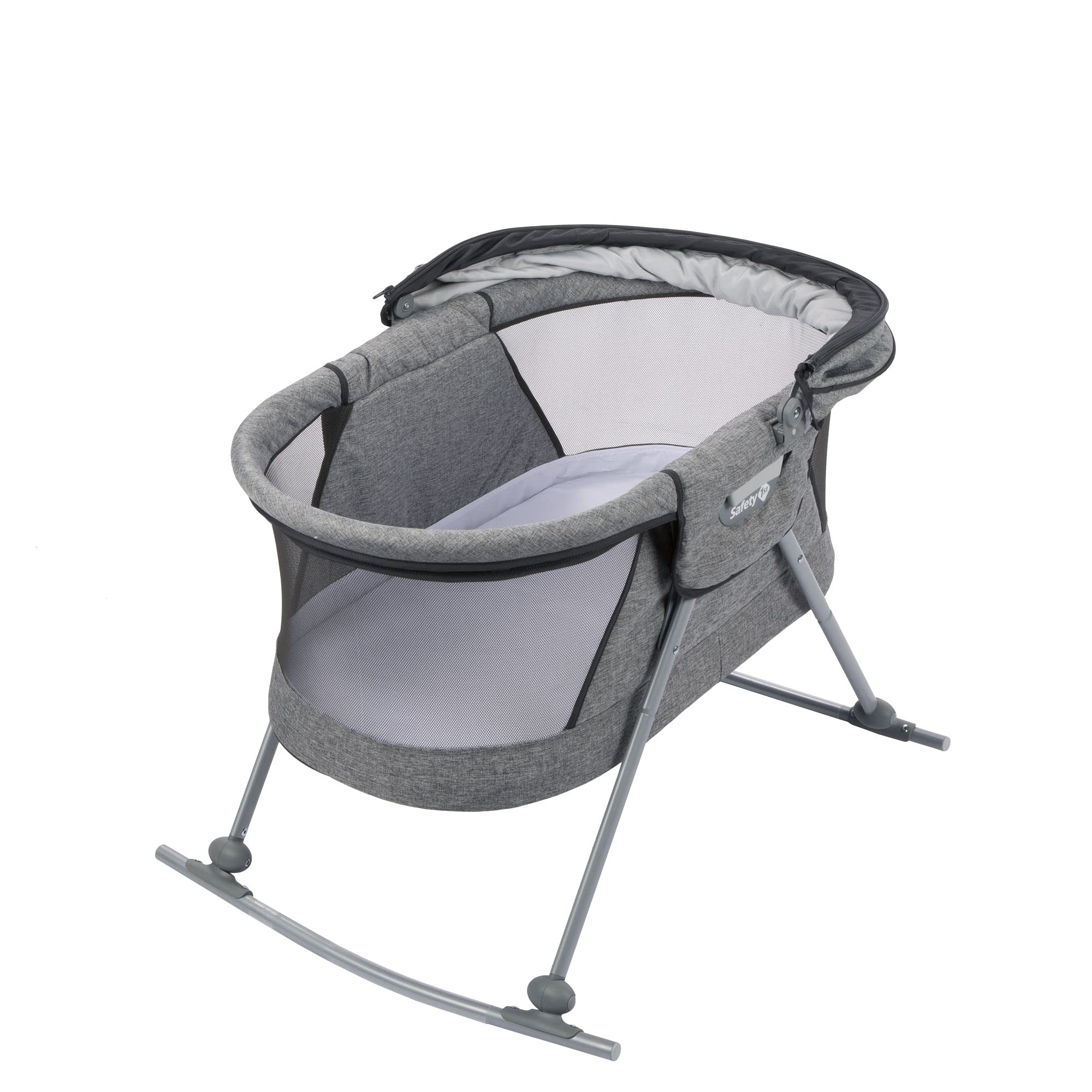 Safety 1st Portable Baby Bassinet with Rocking Motion - Lightweight Travel Crib with Carry Bag, Nightfall Design - Perfect for Nursery, Bedroom & On-the-Go Parenting
