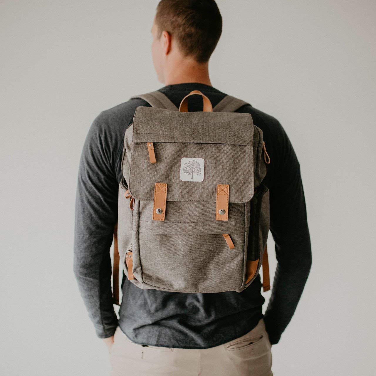 Parker Baby Diaper Backpack with Insulated Pockets & Changing Pad - Waterproof Baby Bag with Stroller Straps & Laptop Compartment | Perfect for Travel, Daycare & On-the-Go Parents (Birch Bag)