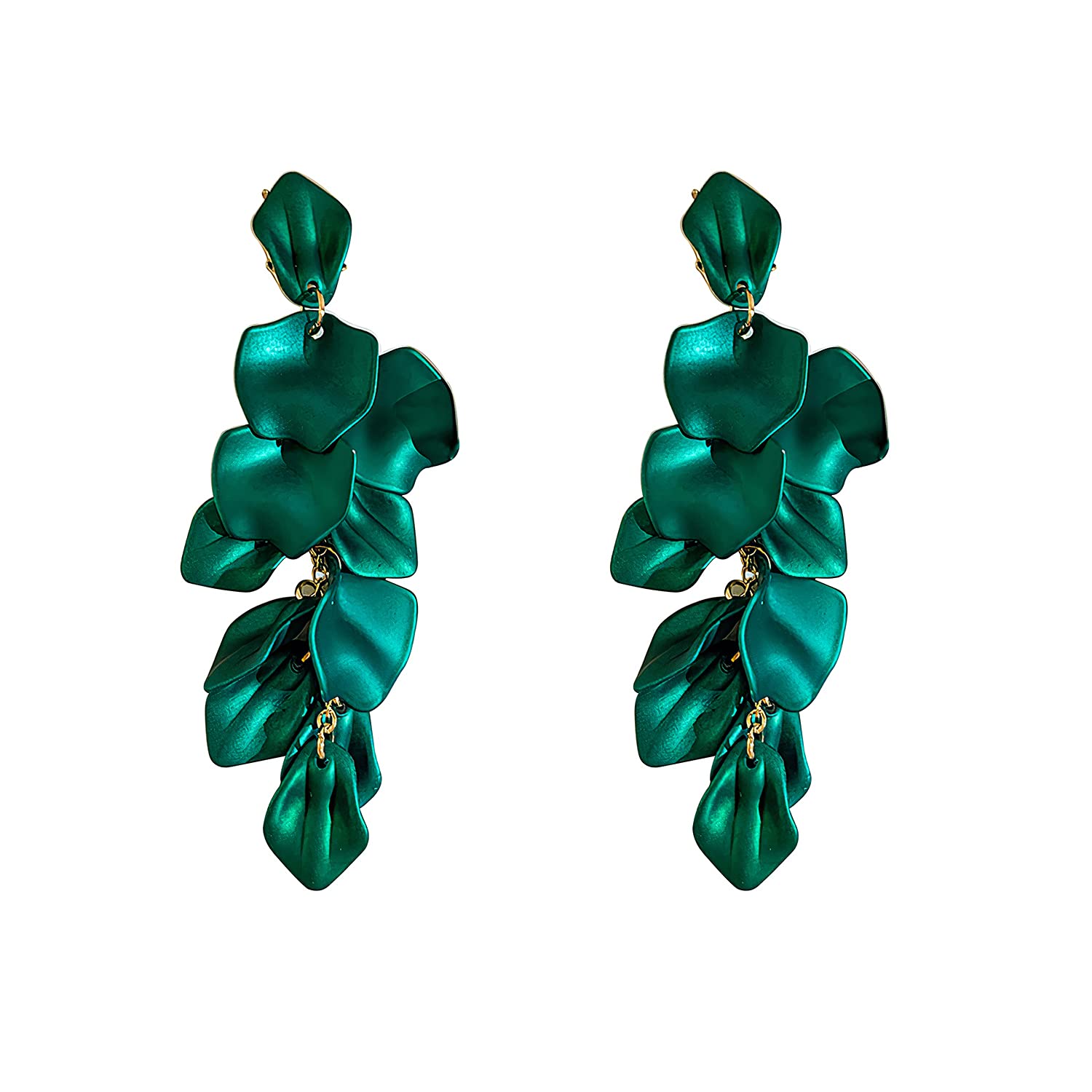 YUNXI Long Acrylic Petal Earrings for Women - Elegant Resin Rose Flower Drop Dangle Earrings with Floral Tassel Design - Perfect Gift for Birthday, Wedding, Party & Special Occasions