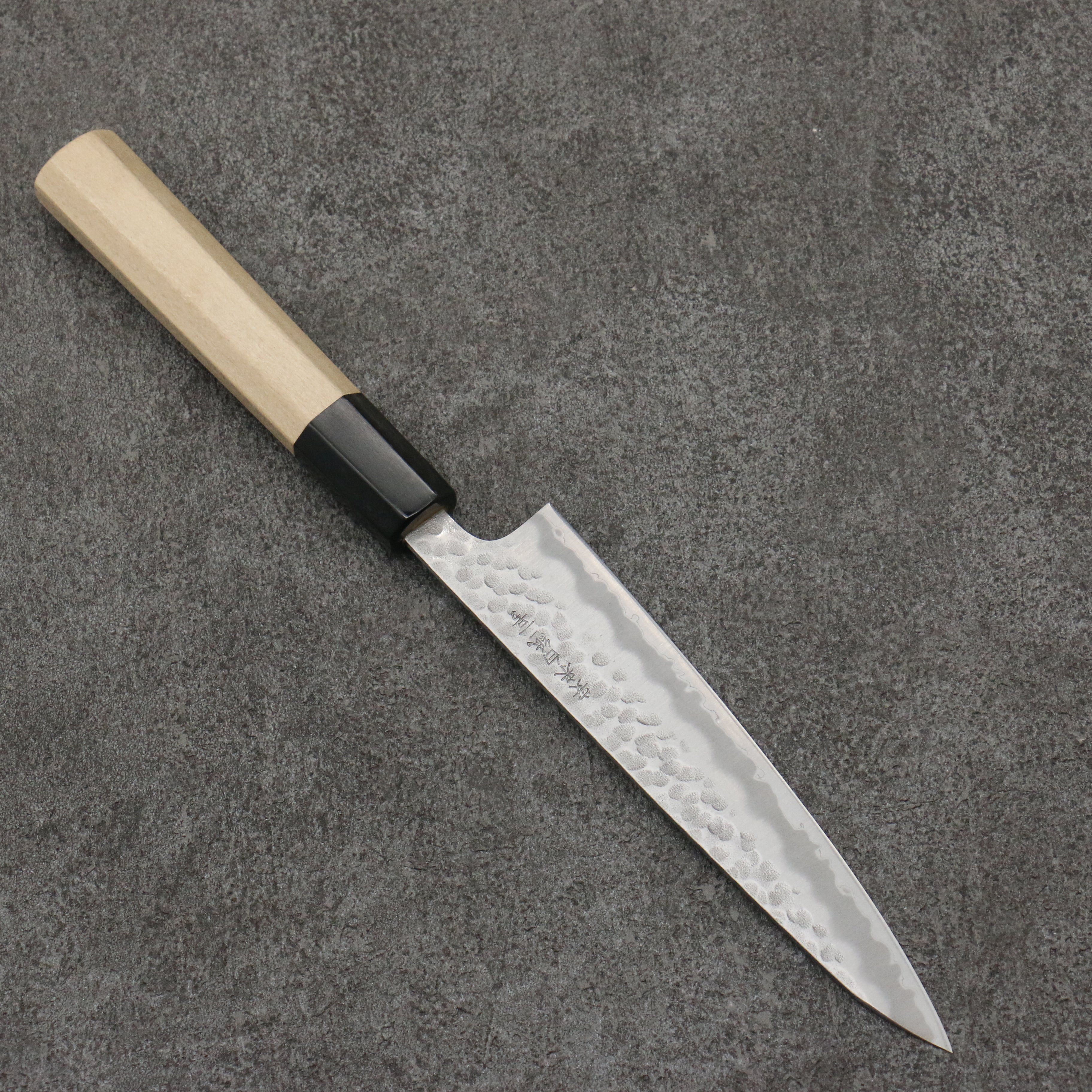 Oul White Steel No.2 Hammered Petty Utility Knife 135mm with Magnolia Handle - Perfect for Precision Slicing, Dicing & Kitchen Tasks