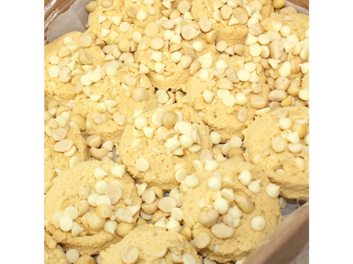 Davids Cookies Vanilla Chip Macadamia Nut Cookie Dough - 4.5 Oz (80 Count Bulk Pack) - Perfect for Baking, Parties & Gift Giving