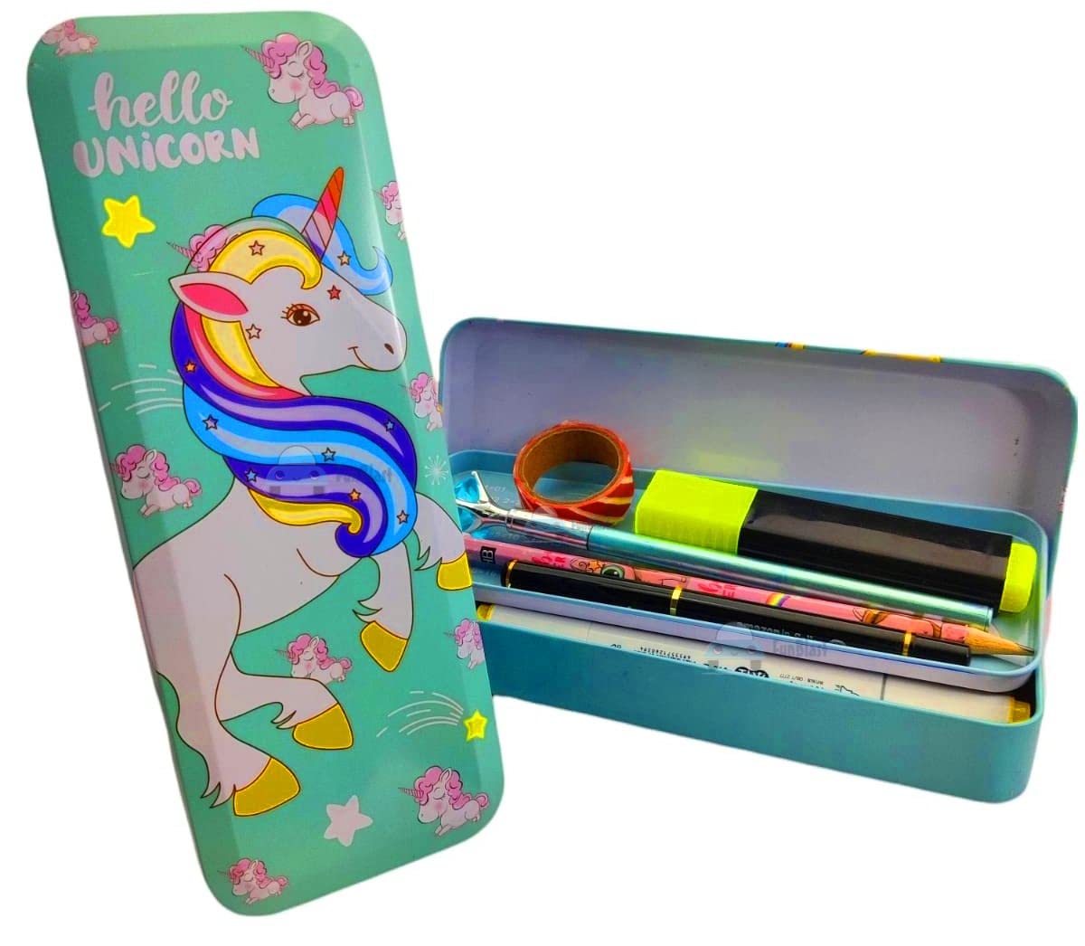FunBlast Unicorn Pencil Case for Kids - Geometry Box & Stationery Organizer for School Supplies - Stylish Pencil Holder for Boys & Girls - Perfect for Classroom, Homework & Art Projects (1 Unit)
