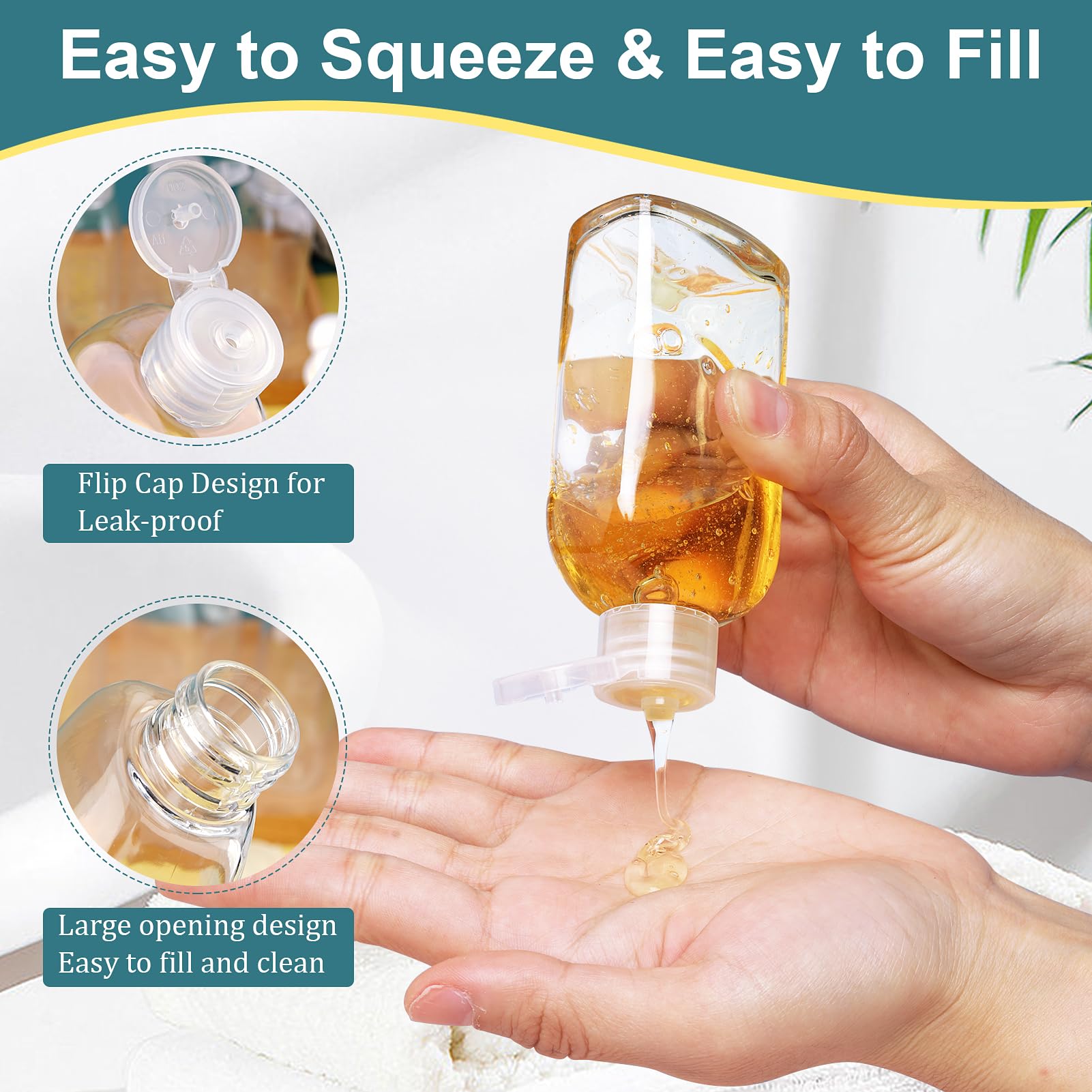 8PCS Leak-Proof Travel Bottles for Toiletries | TSA Approved Squeeze Bottles & Cream Jars with Flip Caps | Perfect for Carry-On Liquids, Shampoo, Lotion & Cosmetics | Ideal for Air Travel, Gym & Vacation