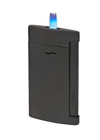 S.T. Dupont Slim 7 Flat Flame Lighter - Matte Black | Luxury Windproof Butane Lighter for Cigars, Cigarettes & Outdoor Use | Elegant Gift for Men & Professionals