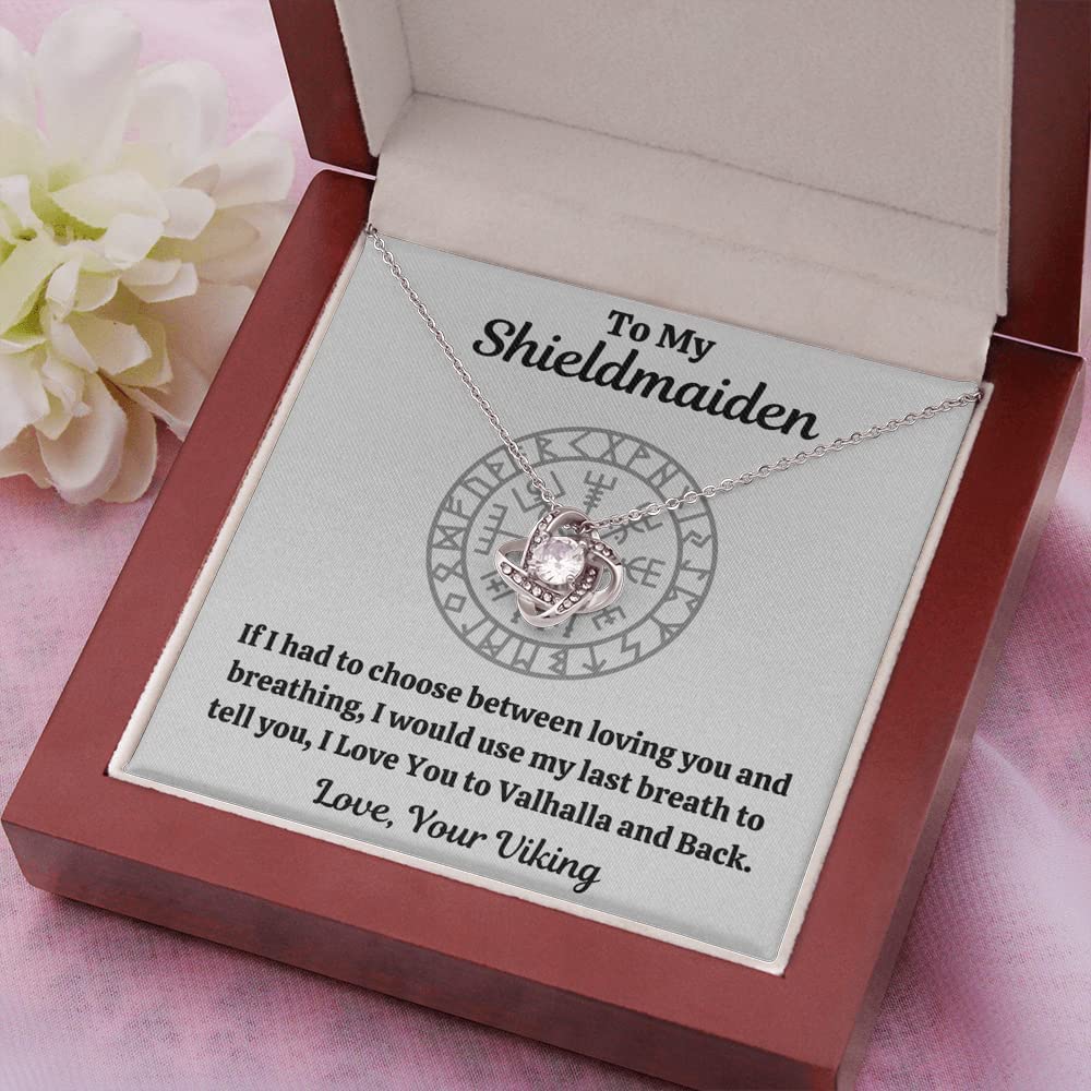 OC9 Viking Shieldmaiden Necklace for Women - Norse Jewelry Pendant with Message Card & Gift Box - Perfect for Birthdays, Anniversaries & Viking Lovers