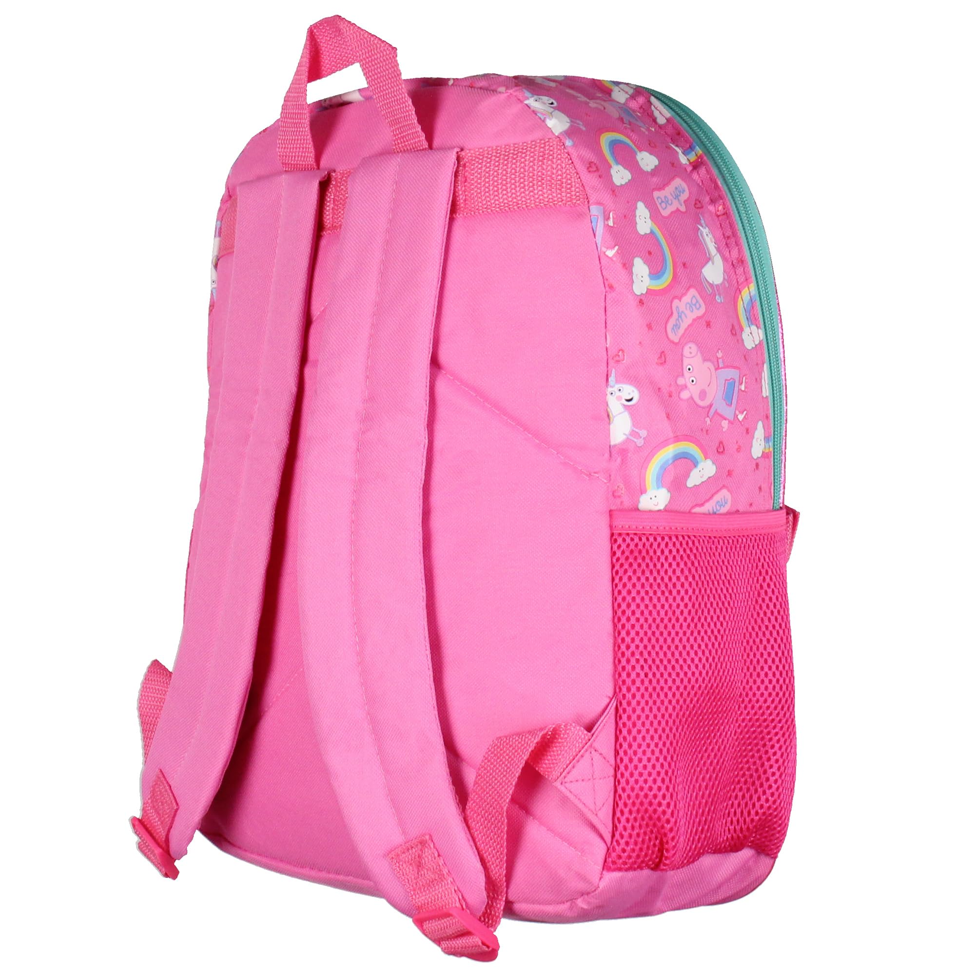 Peppa Pig Backpack Set for Kids - School & Travel Backpack with Lunch Box, Drawstring Bag, Pencil Case & Keychain | Durable & Cute Backpack for Girls & Boys | Perfect for Preschool, Kindergarten & Day Trips