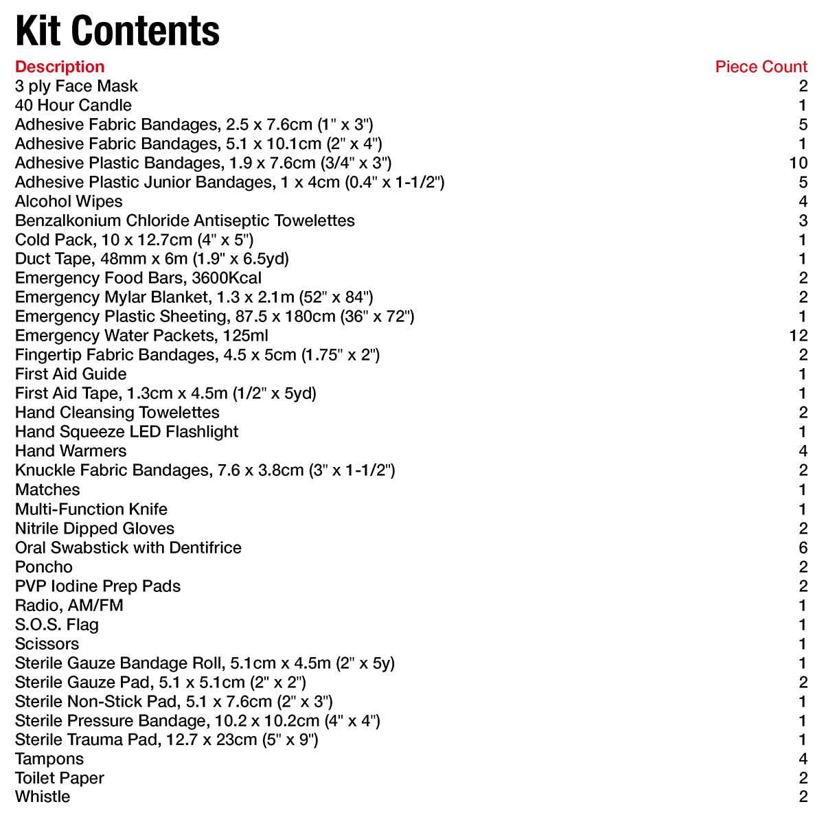 First Aid Central Emergency Survival Kit - 72-Hour Disaster Preparedness Backpack with Medical Supplies, Emergency Gear & Survival Tools for Camping, Hiking, Home & Car Safety