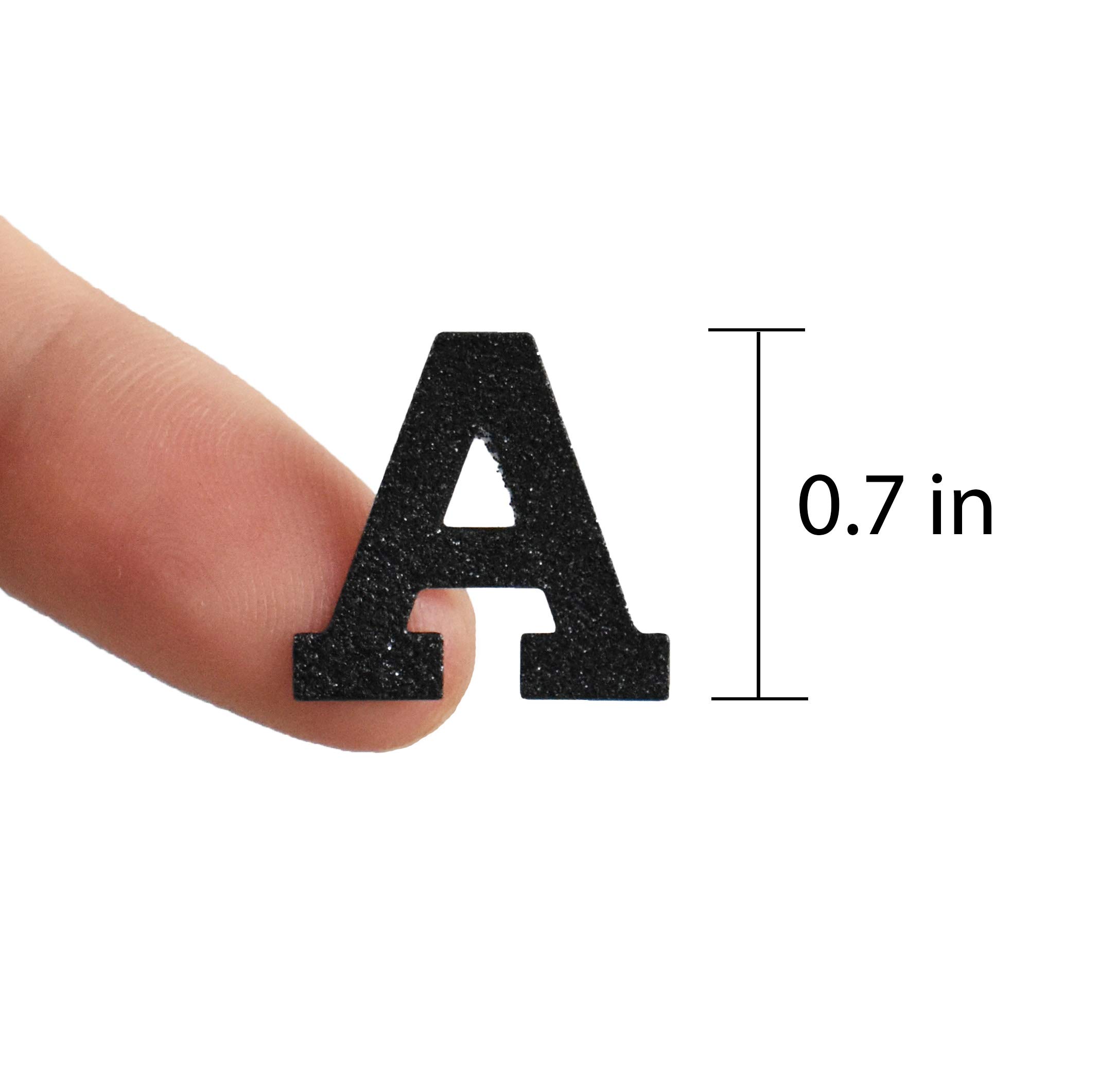 QQ&U Black Glitter Alphabet Letter Stickers - 3 Sheets Self-Adhesive Decorative Letters for Scrapbooking, DIY Crafts, Journals, and Home Decor