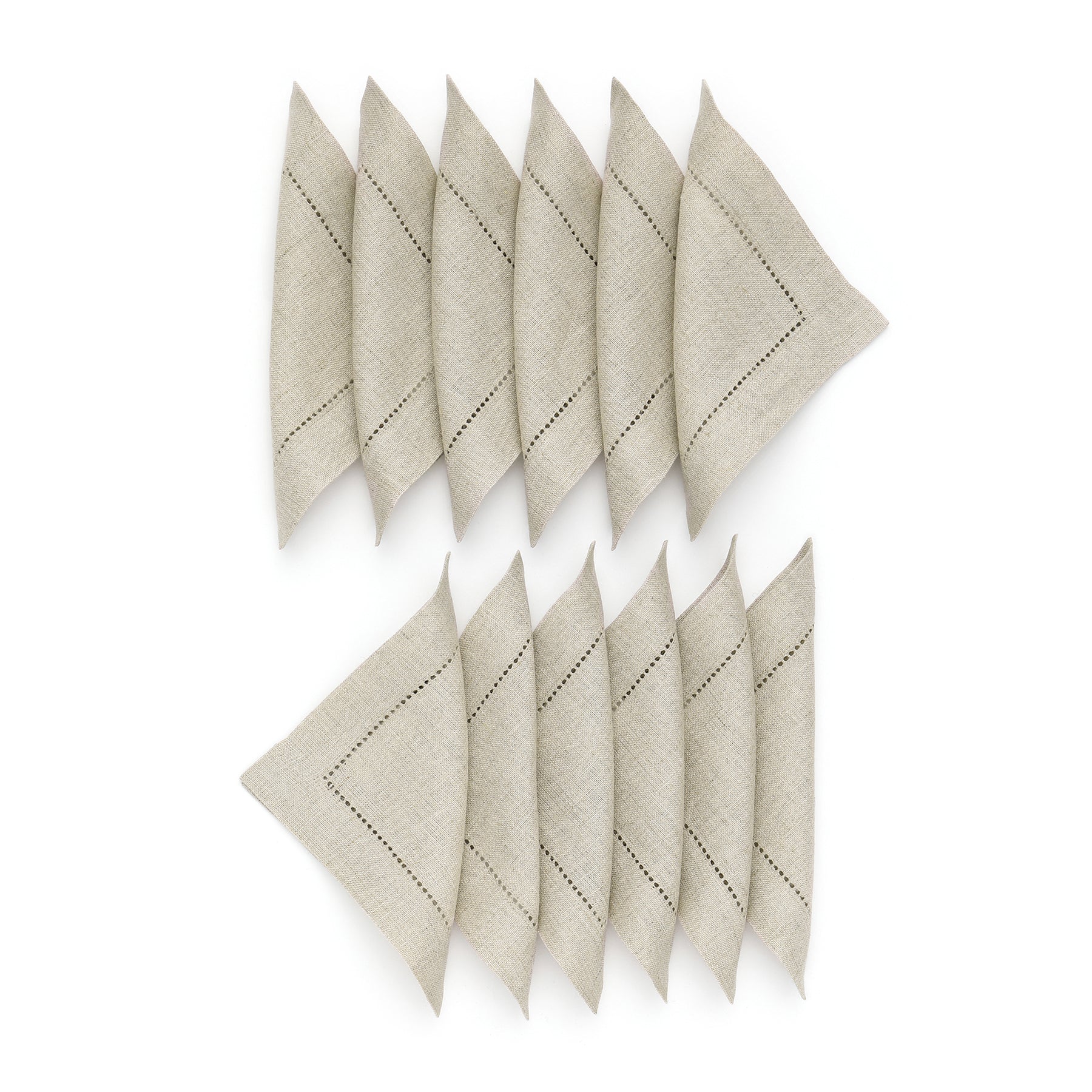 Premium Classic Hemstitch Cocktail Napkins - Set of 12 White Linen Drink Napkins for Parties, Weddings & Elegant Dining - Absorbent & Decorative Tableware Accessories