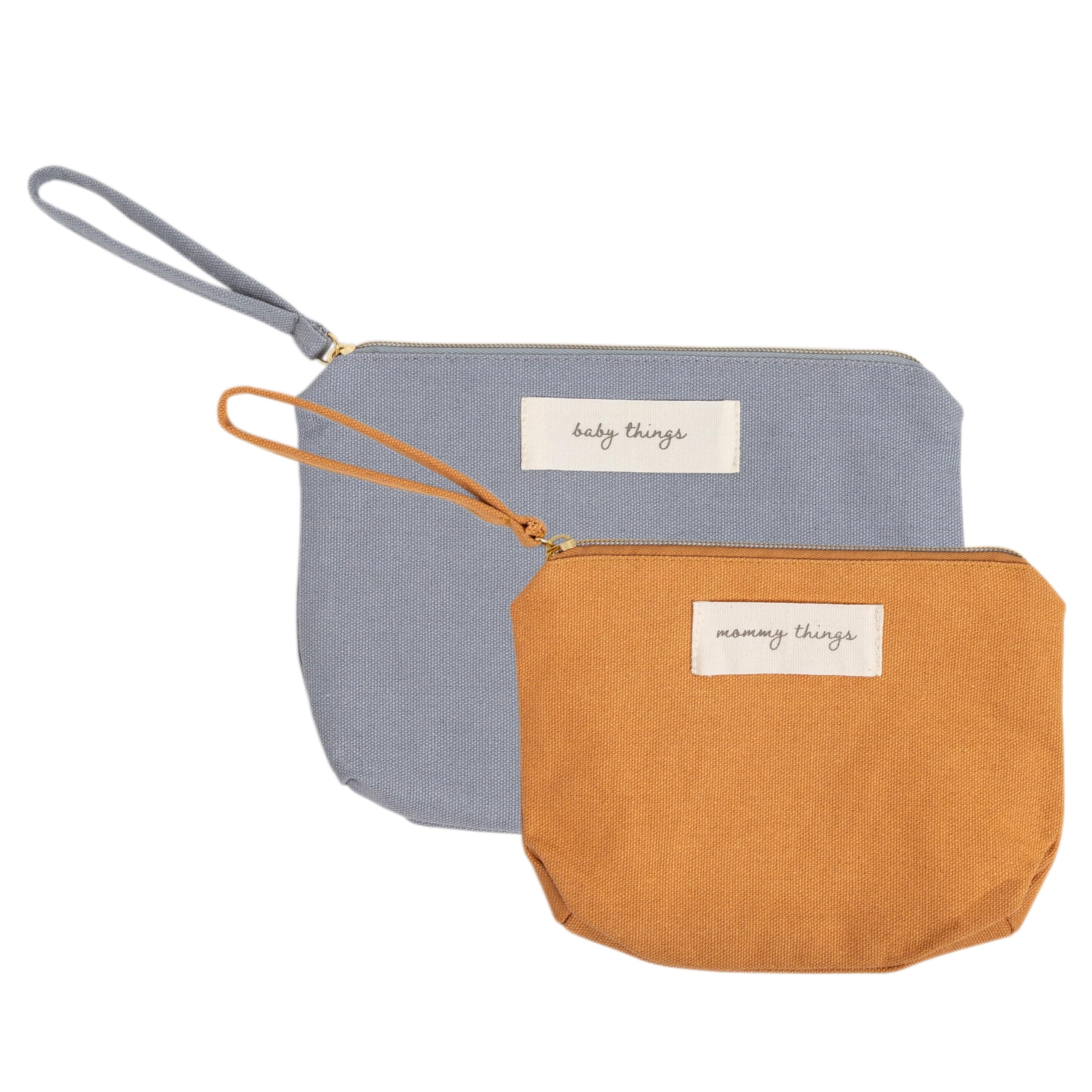Pearhead Eco-Friendly Diaper Bag Storage Set – 2-Pack Neutral Cotton Pouches for New Moms & Baby Essentials | Perfect for Nursery Organization & Baby Shower Gifts | Ideal for Travel, Daily Use & Hospital Visits