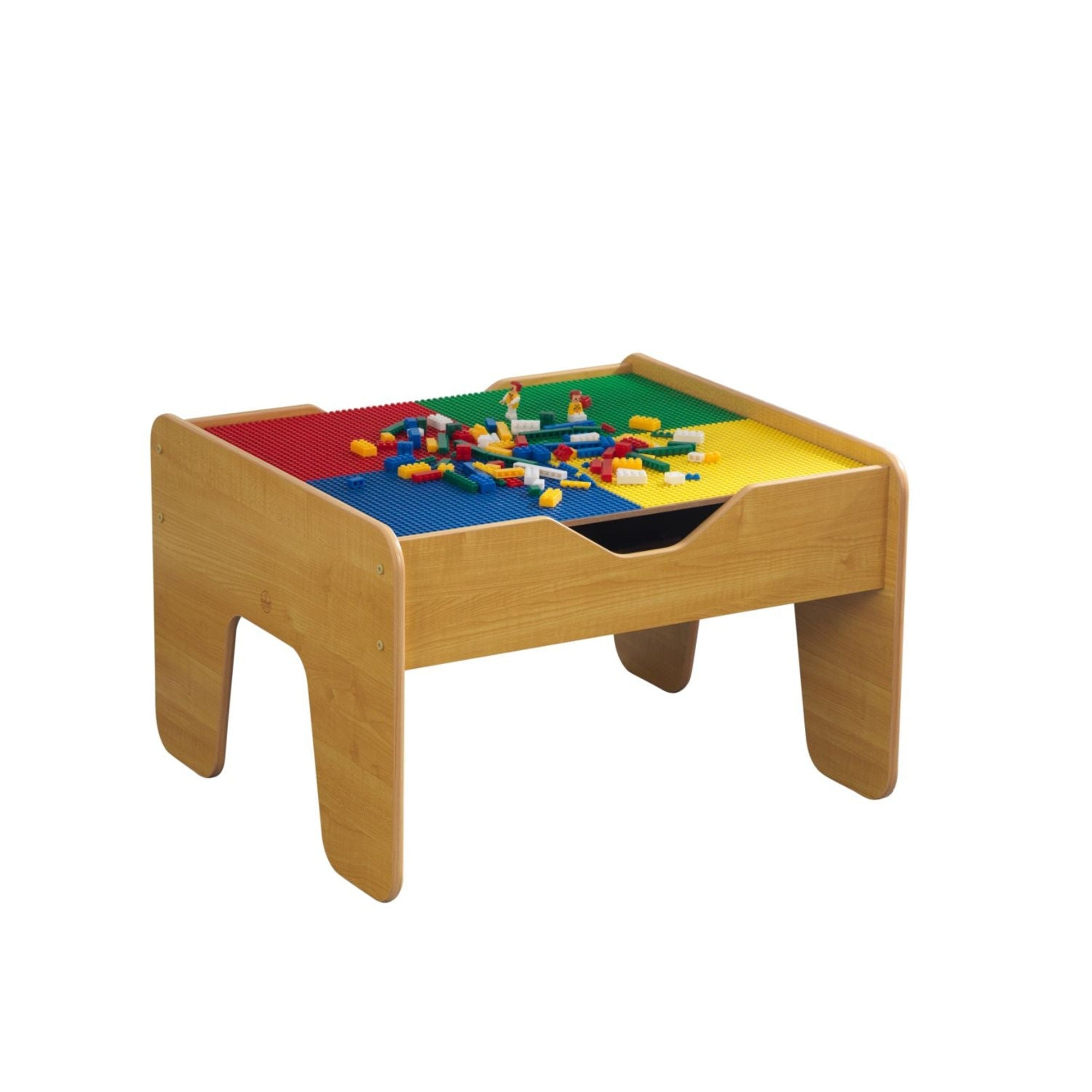 KidKraft 2-in-1 Kids Activity Table with Chalkboard & Storage - Natural Wooden Play Table for Toddlers - Perfect for Arts, Crafts & Learning Activities at Home or Preschool