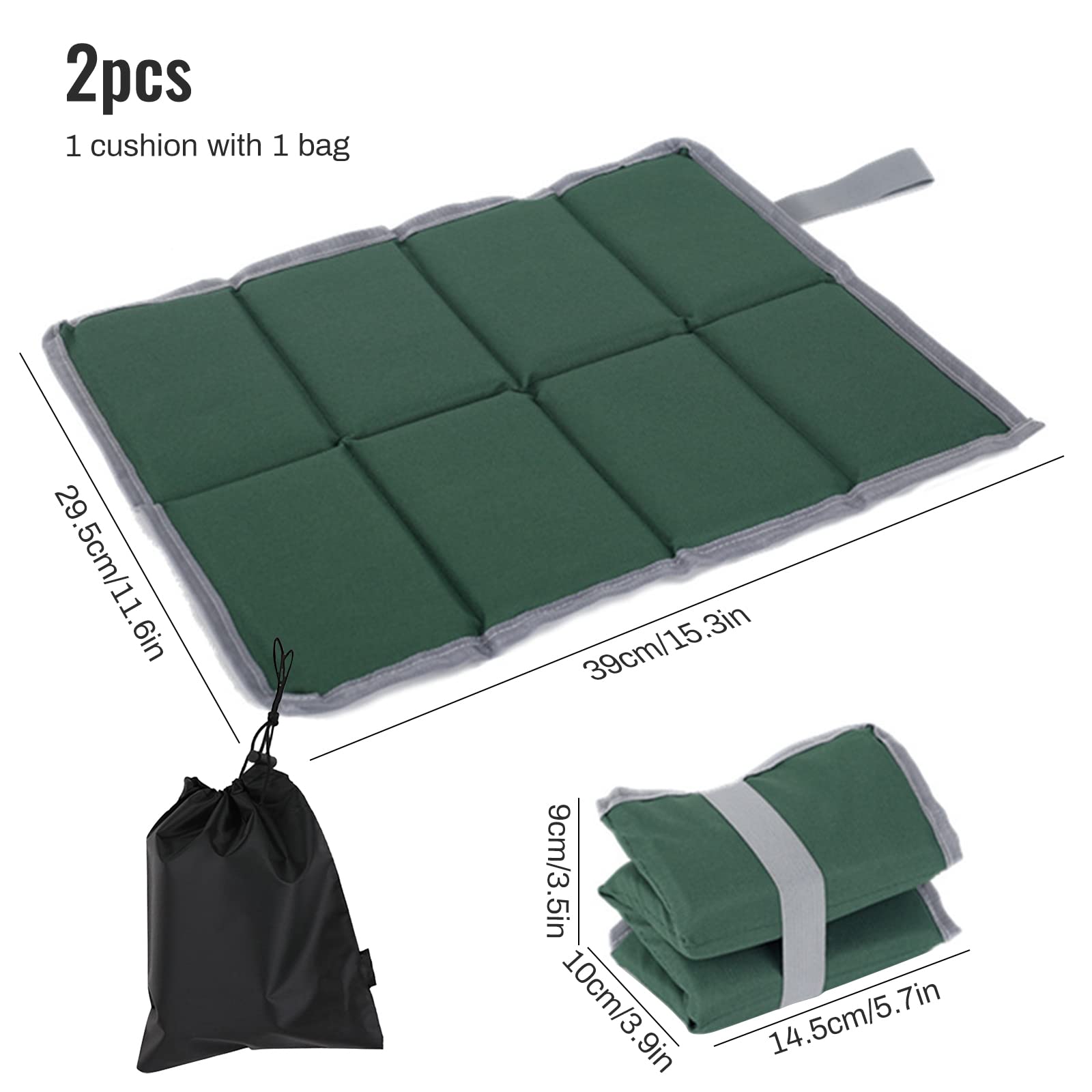 2 Pack Waterproof Foam Sitting Pad - Foldable Camping Seat Cushion with Storage Bag for Hiking, Picnic, Backpacking & Outdoor Activities | Lightweight Portable Sitting Mat for Park, Beach, Stadium & Tailgating