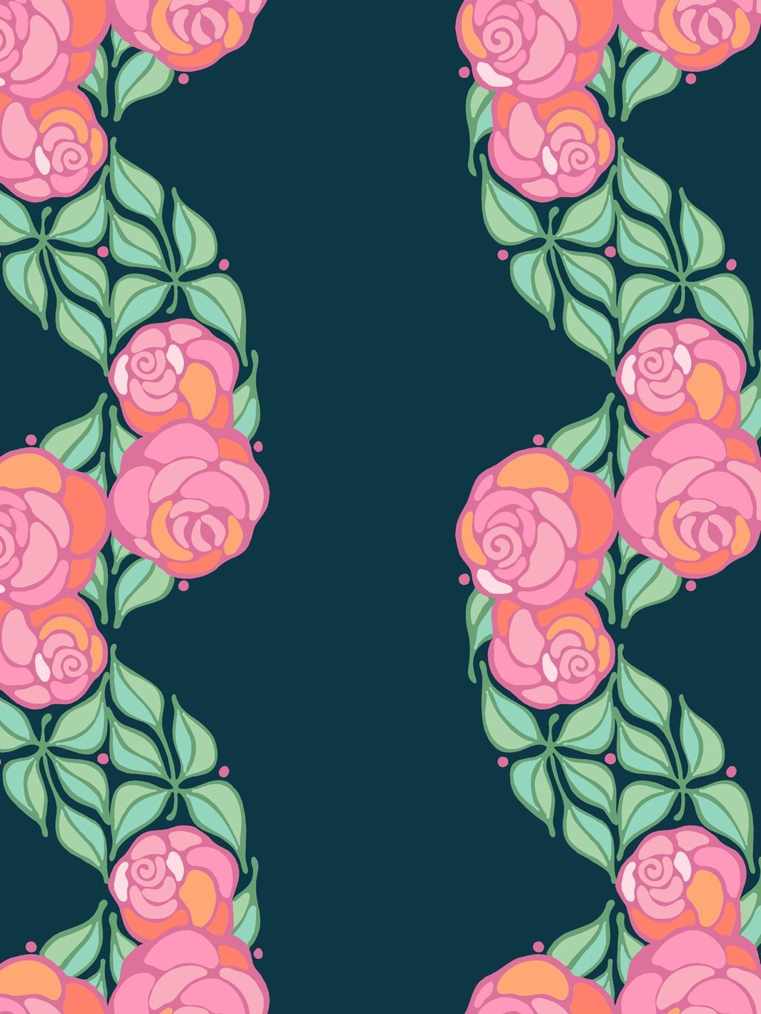 Barbie™ Peacock Floral Stripe Wallpaper - Elegant Home Decor for Living Room, Bedroom & Nursery