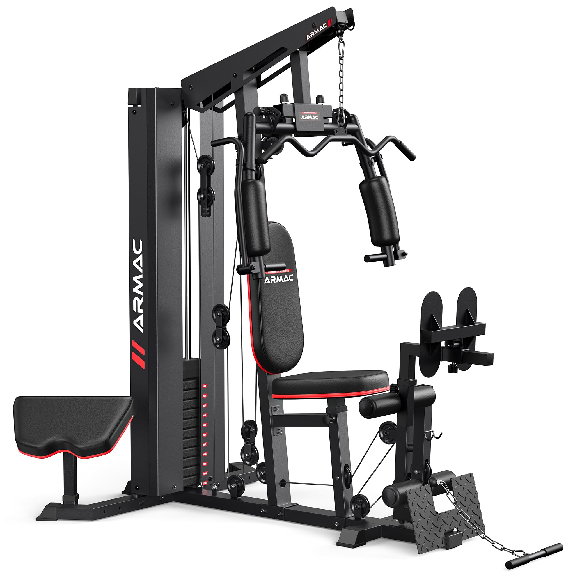 Multifunctional Home Gym Equipment - 150LBS Weight Stack Machine with Pulley System for Leg Press & Full Body Workout | Perfect for Home Fitness, Strength Training & Muscle Building