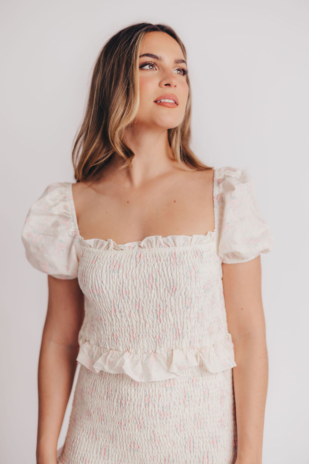 Ada Smocked Dress in Pink Floral - Bump Friendly Maternity Dress & Inclusive Sizing (S-3XL) | Perfect for Baby Showers, Bridal Events & Summer Weddings
