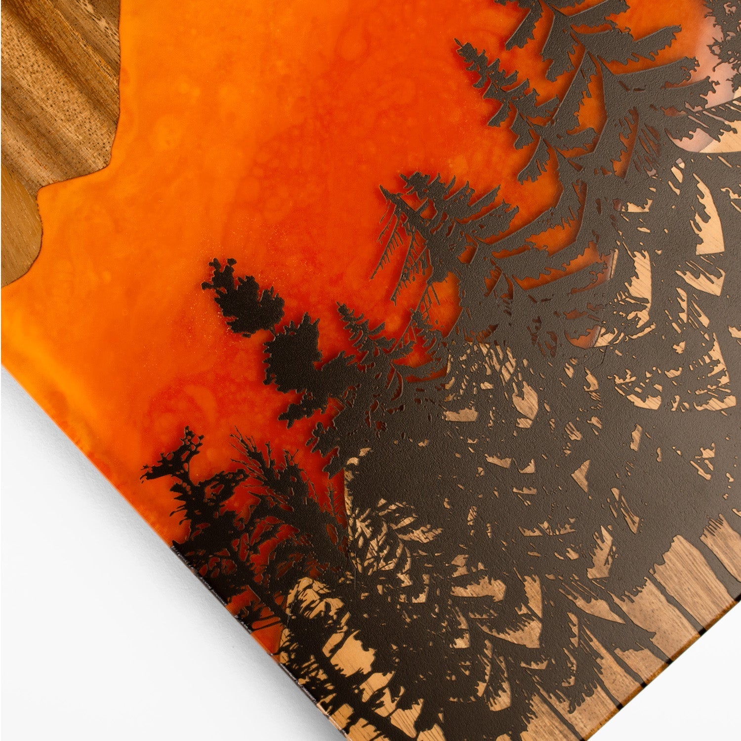 1ft x 2ft Orange Sunset Epoxy Resin Wood Cornhole Board Set - Portable Travel Size for Backyard, Beach, Tailgating & Outdoor Games