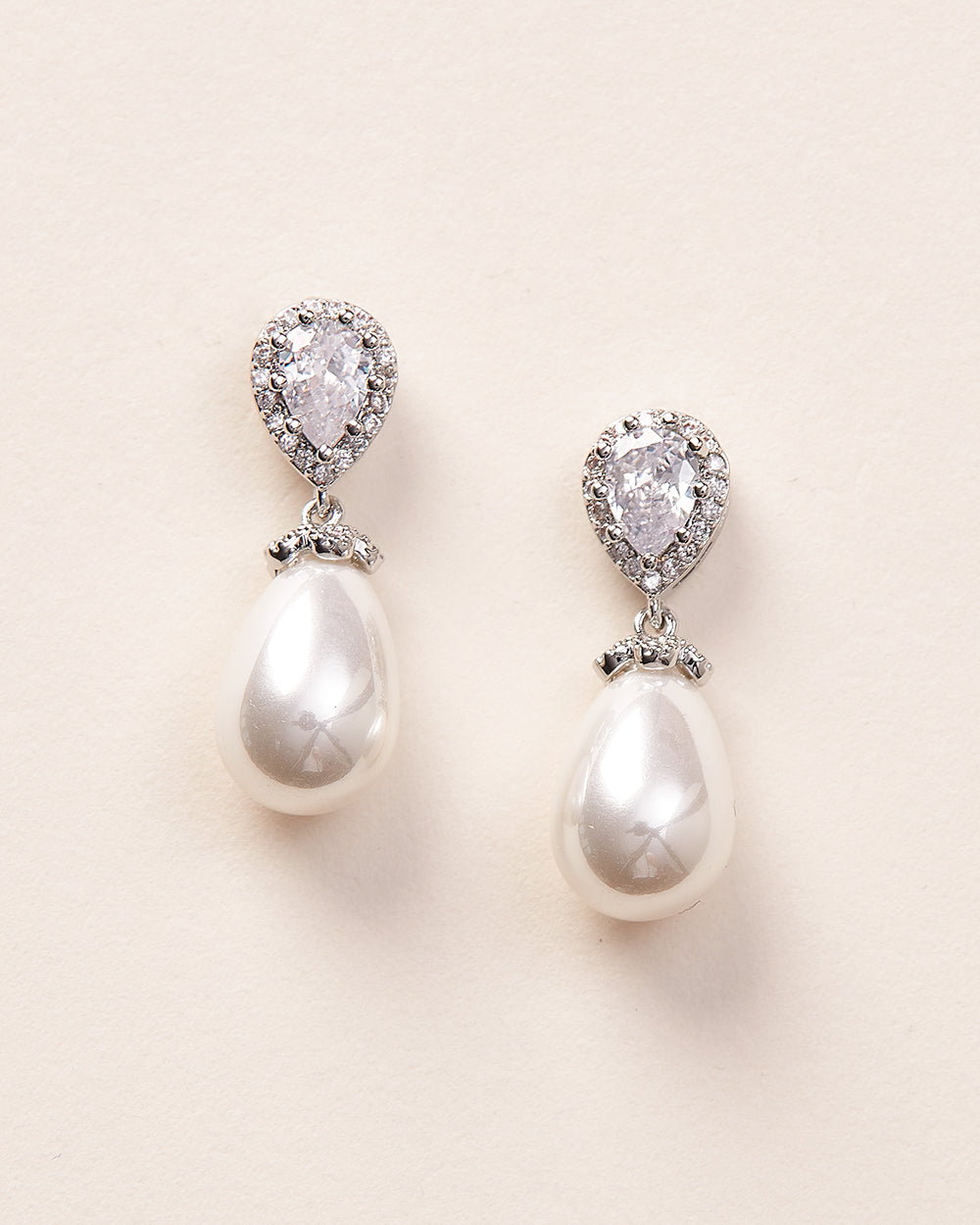 Nina Pearl & CZ Stud Earrings for Women - Elegant Cubic Zirconia and Pearl Jewelry Set - Perfect for Weddings, Parties, and Special Occasions