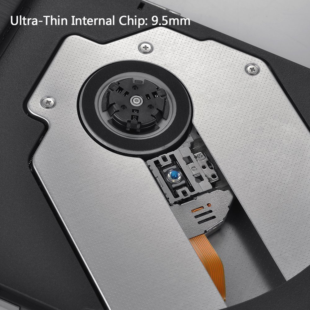 Ultra Slim USB 3.0 External CD/DVD Drive Burner Writer Player - Compatible with MacBook Pro/Air, iMac, Windows PC & Laptops - Perfect for Watching Movies, Burning Discs & Installing Software