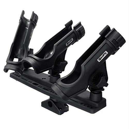 Scotty Triple Rod Holder with 3 Power Lock 230 Rod Holders - Secure Fishing Rods for Kayak, Boat, and Dock Fishing