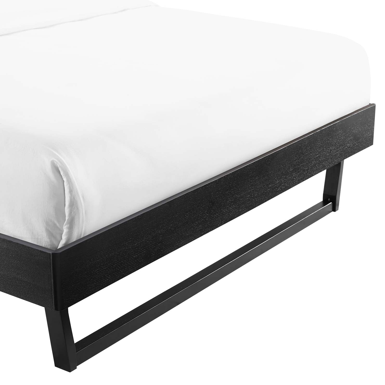 Billie Wood Platform Bed Frame - Queen Size, Solid Wood, Modern Minimalist Design - Perfect for Bedroom, Guest Room & Small Spaces